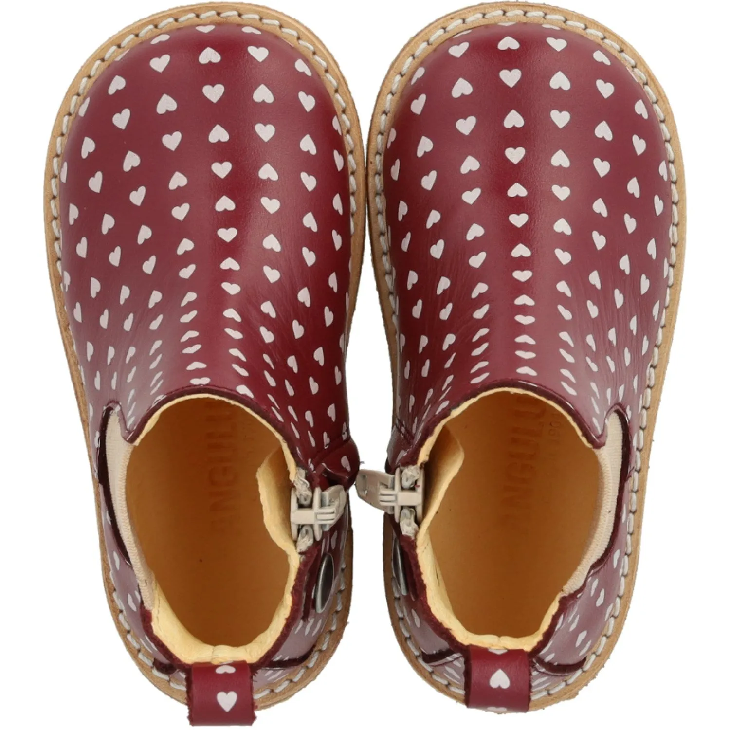 Versatile Footwear Angulus Berry Hearts/Rose Classic Beginner Chelsea Boot With Print