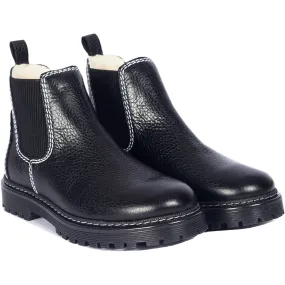 Anti Fatigue Angulus Black/Black Chelsea boot with soft wool lining