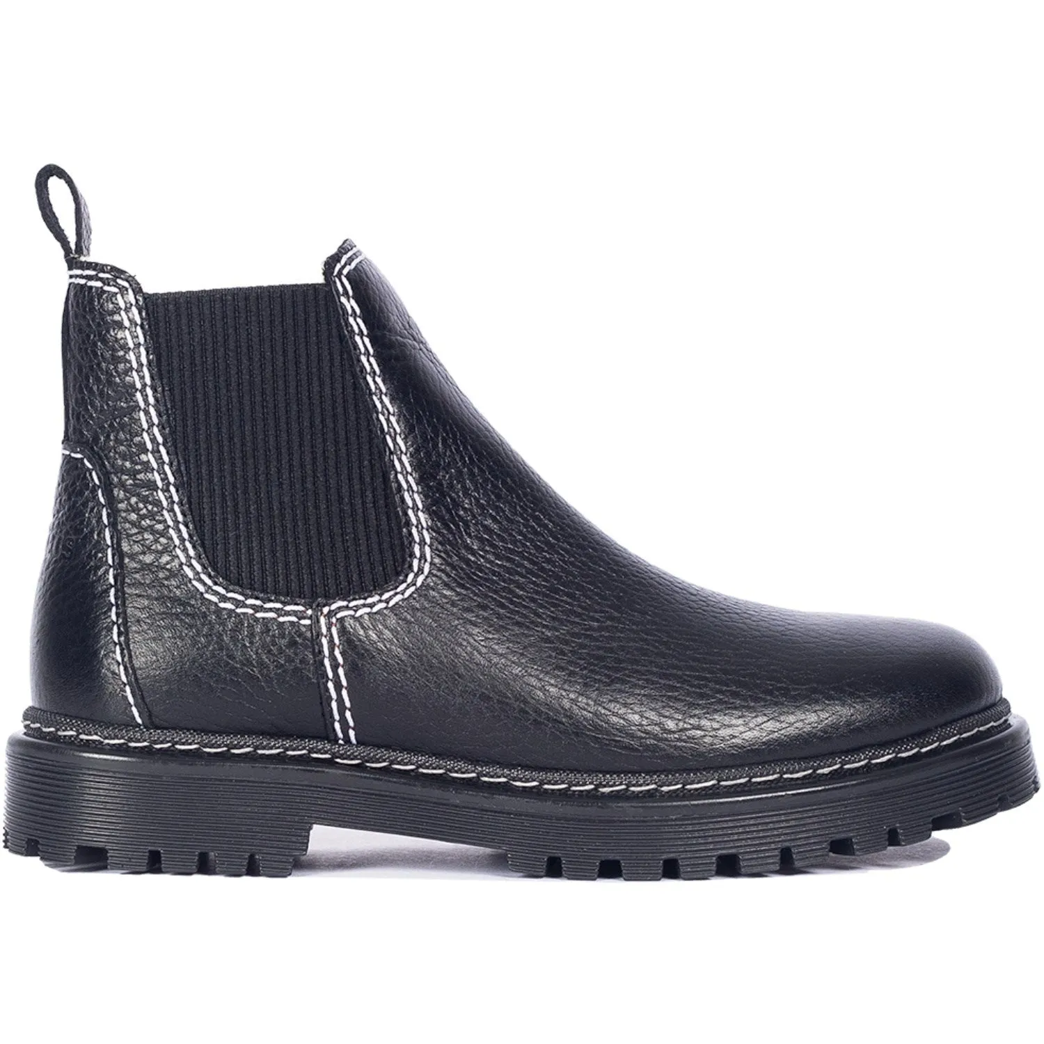 Eco Friendly Angulus Black/Black Chelsea boot with soft wool lining