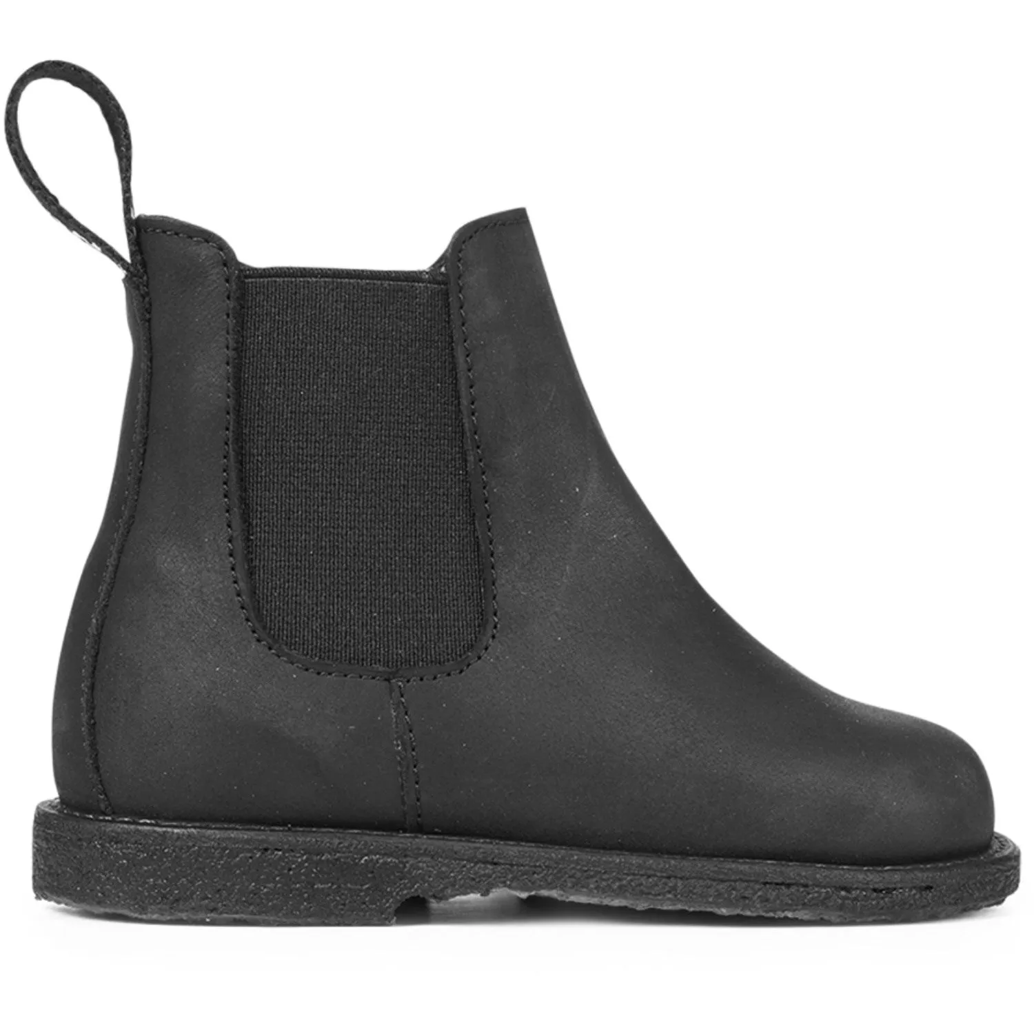 Angulus Black/Black Chelseast?vle Med LAndob?nd Og Zipthrough Nightclub Contoured Footbed Shape