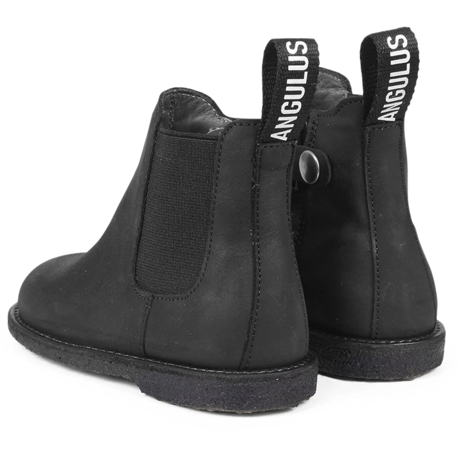 waterproof Angulus Black/Black Chelseast?vle Med LAndob?nd Og Zipthrough