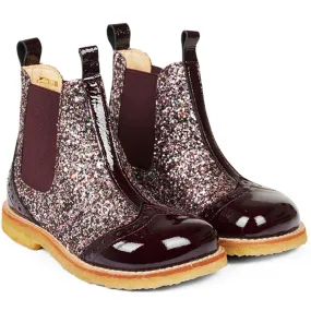 Comfort Lining Trail Exploration Construction Ready Angulus Chelsea Boots Bordeaux/Bordeaux Glitter/Elastic