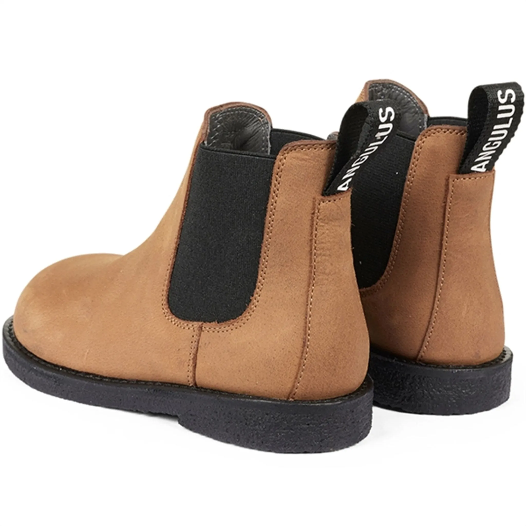 Brogue Detail Anti Odor Rural Traveler Angulus Chelsea Boots Dark Cognac/Black Elastic