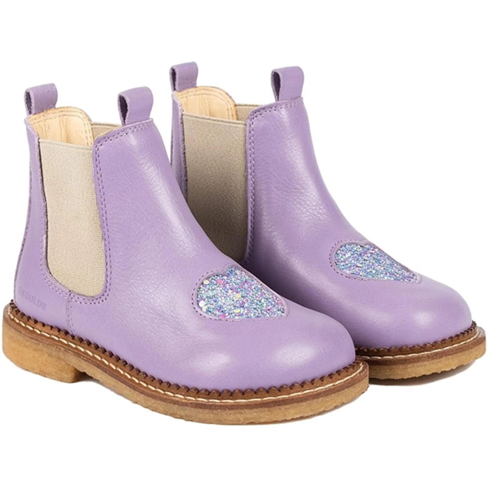 Angulus Chelsea Boots Lilac/Confetti Glitter/Elastic Everyday Comfort All Weather Urban Commute