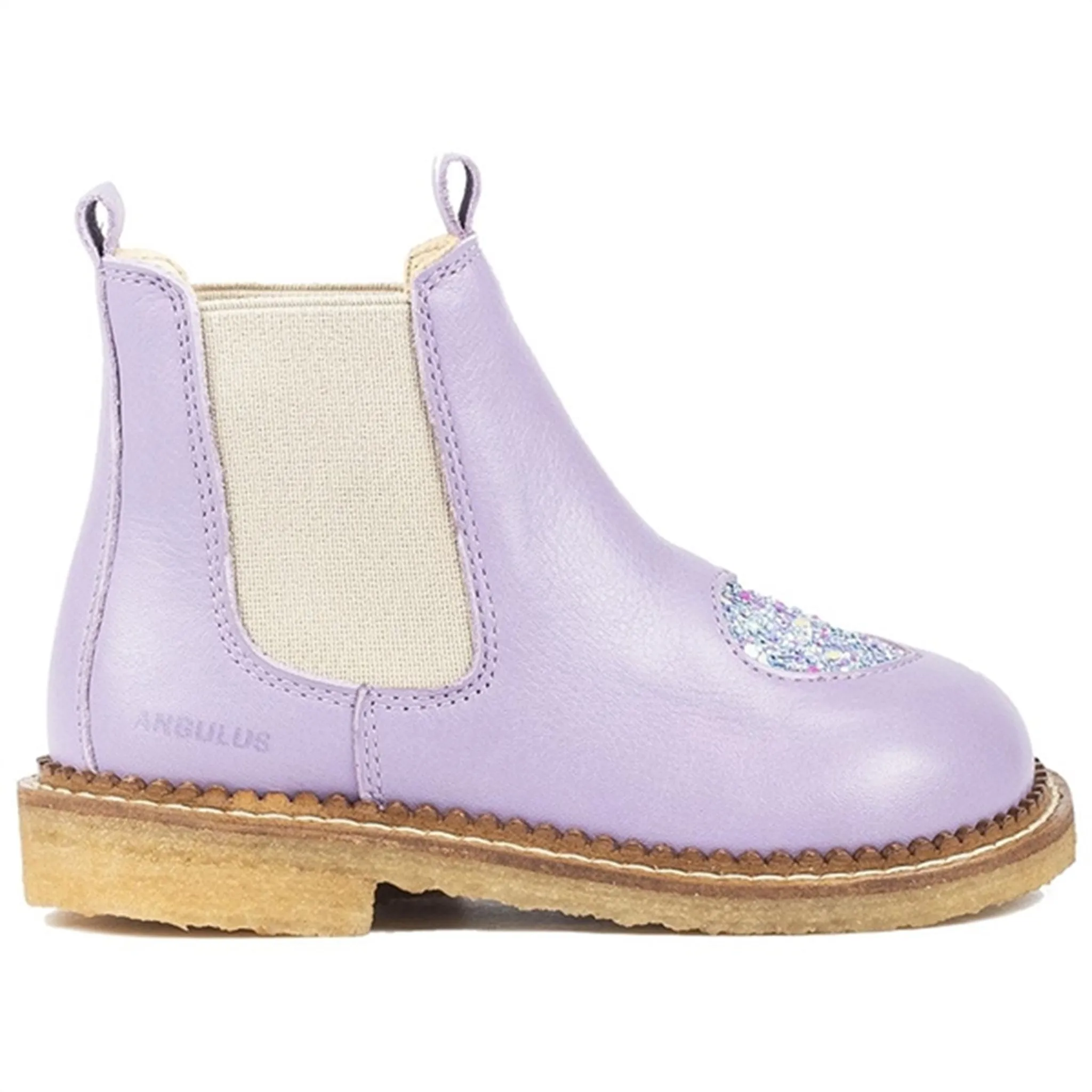 Leather Comfort Angulus Chelsea Boots Lilac/Confetti Glitter/Elastic