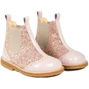 Cold Weather Angulus Chelsea Boots Pale Rose/Rose Glitter/Beige Elastic