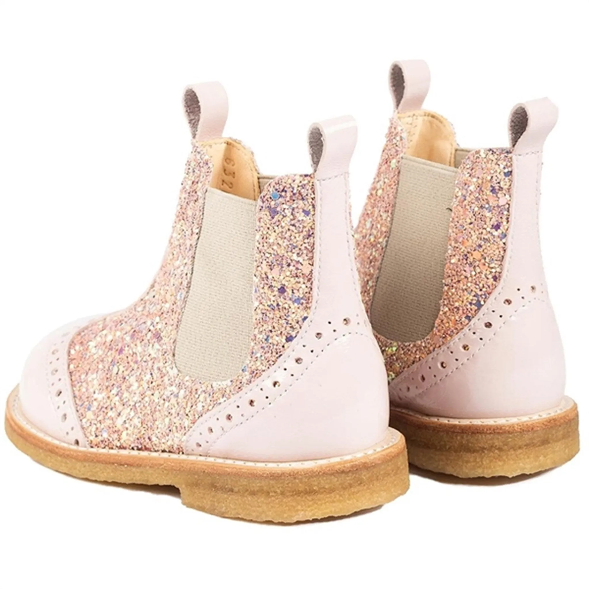 Comfort Fit Protective Finish Rough Trail Hiker Angulus Chelsea Boots Pale Rose/Rose Glitter/Beige Elastic