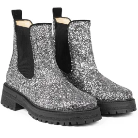 Angulus Chelsea Boots With Track-Sole Dusty Lavender Glitter/Black/Black Quick Drying Snowy Path