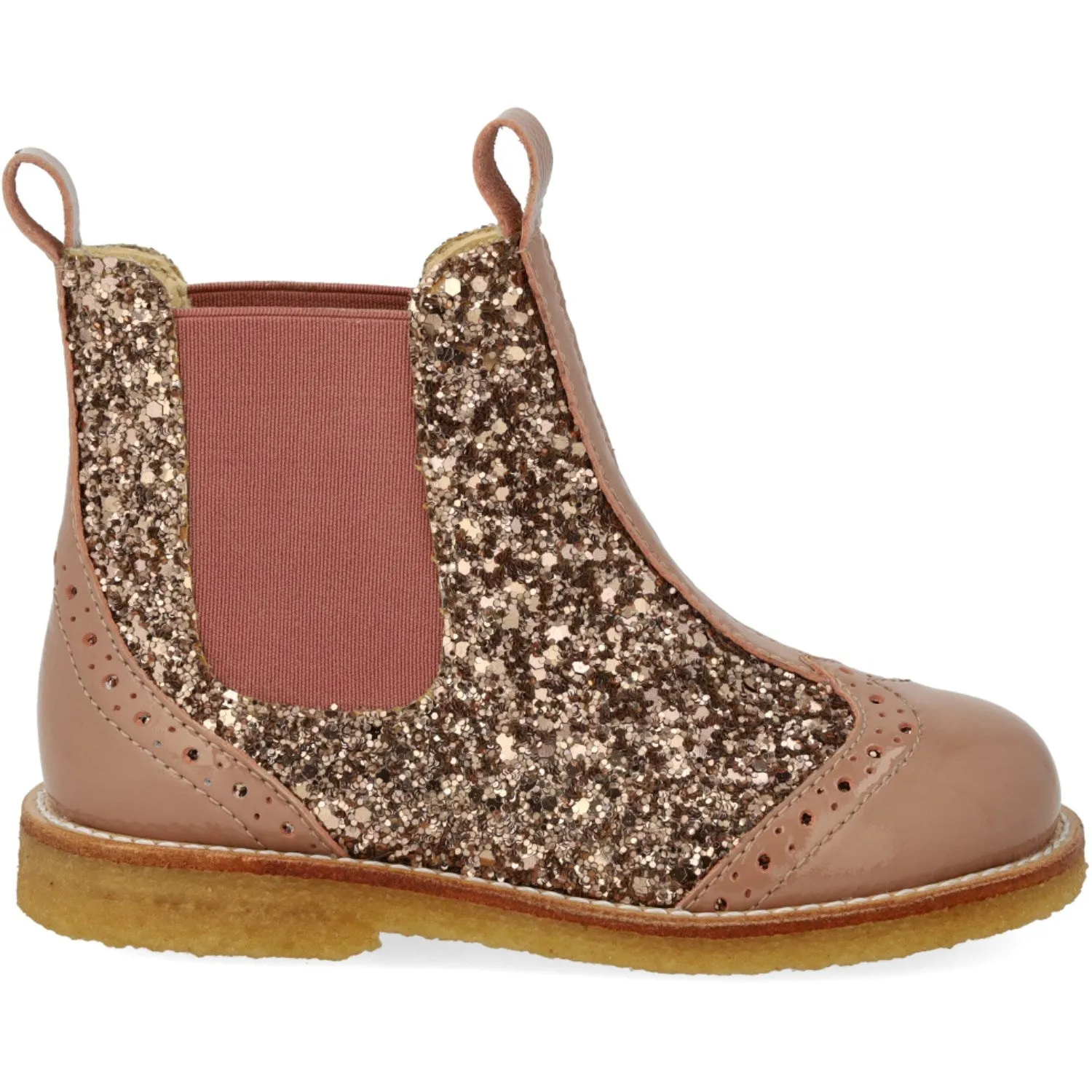 Multi Purpose Mud Resistant Trail Exploration Angulus Clay/Clay Glitter/Rosa Chelsea Boot Med Glitter Og BrAndues Detaljer