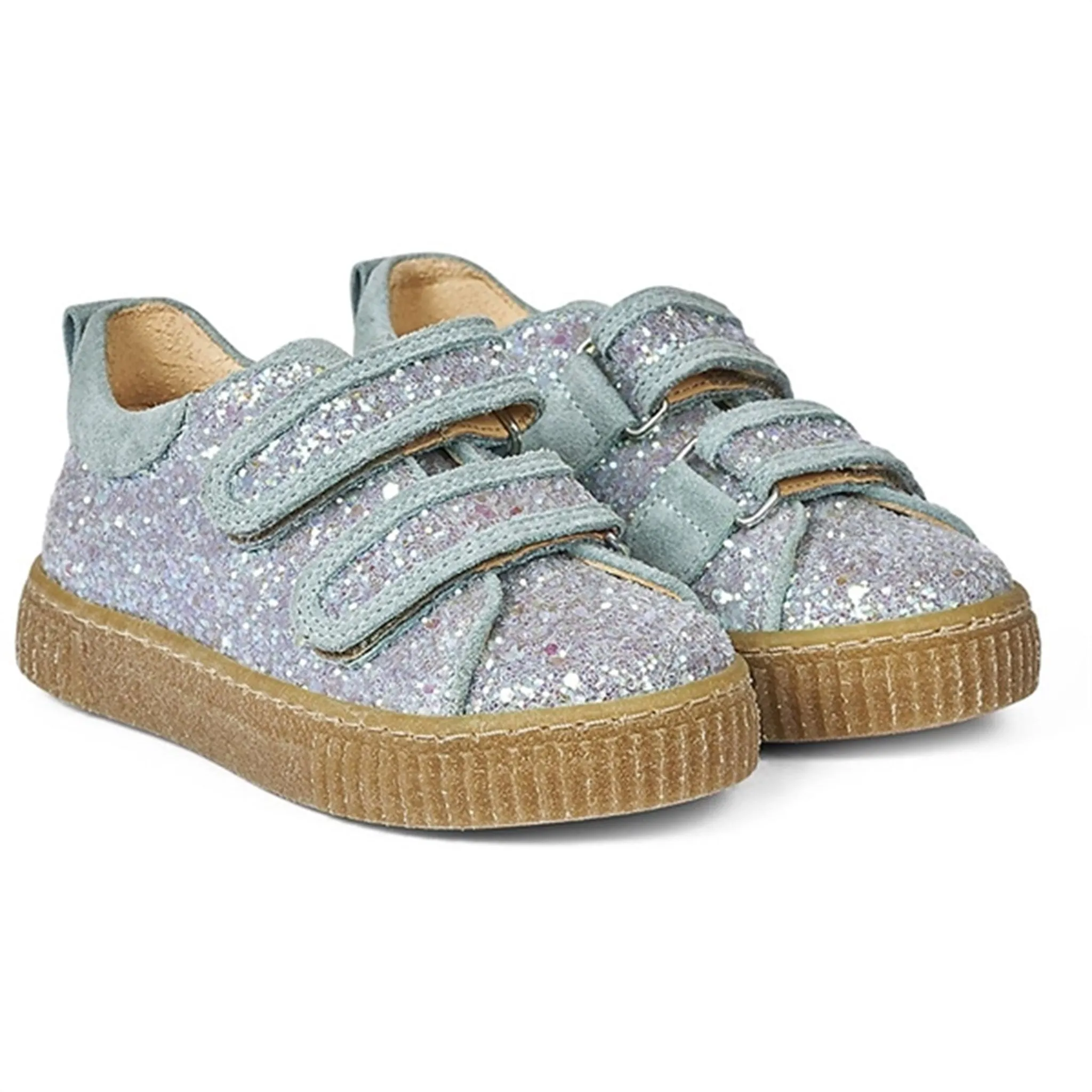 Angulus Glitter Sneaker W. Velcro Mint Glitter/Mint Hyperelastic Frame Run Ready
