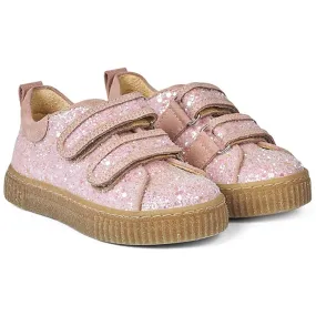 Foam Wrap Angulus Glitter Sneaker W. Velcro Peach/Rose Glitter