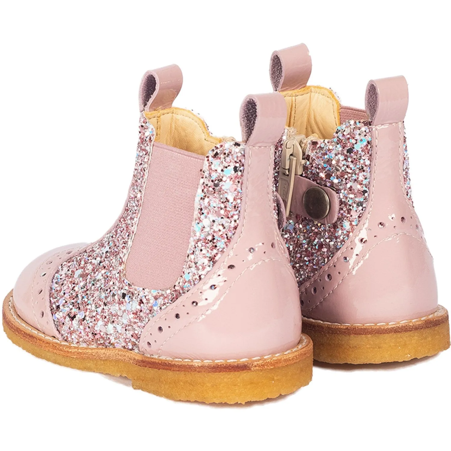 MoistureWicking Angulus Mauve/Mauve Glitter Classic Chelsea Boot with Sparkling Glitter