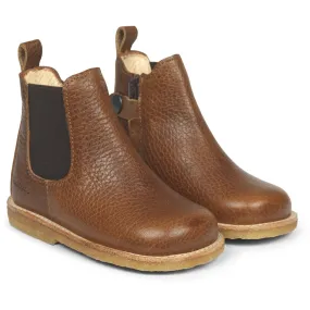Rugged Built Rainy Day Commuter Angulus Medium Brown Classic Chelsea Boot with Elastic and Zipper