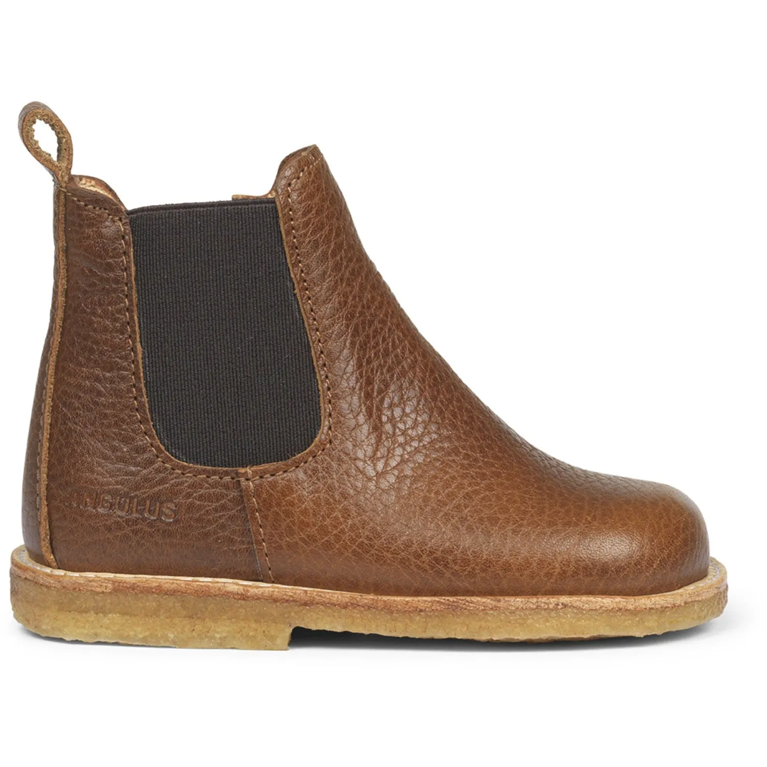 Angulus Medium Brown Classic Chelsea Boot with Elastic and Zipper Canvas Upper