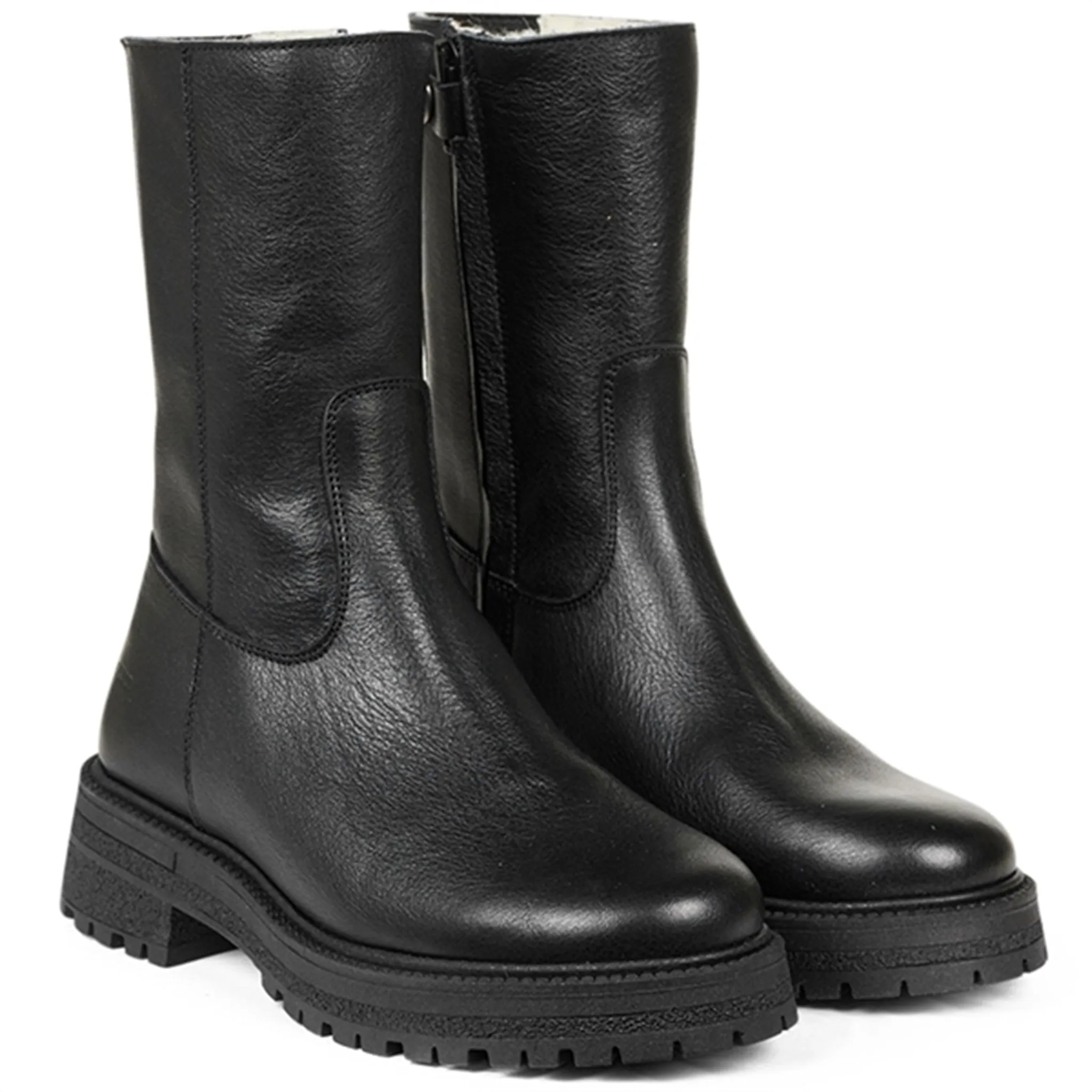 Angulus Mid-Cut Boots With Zipper Black/Black Waterproof Design Insulated Cold Climate
