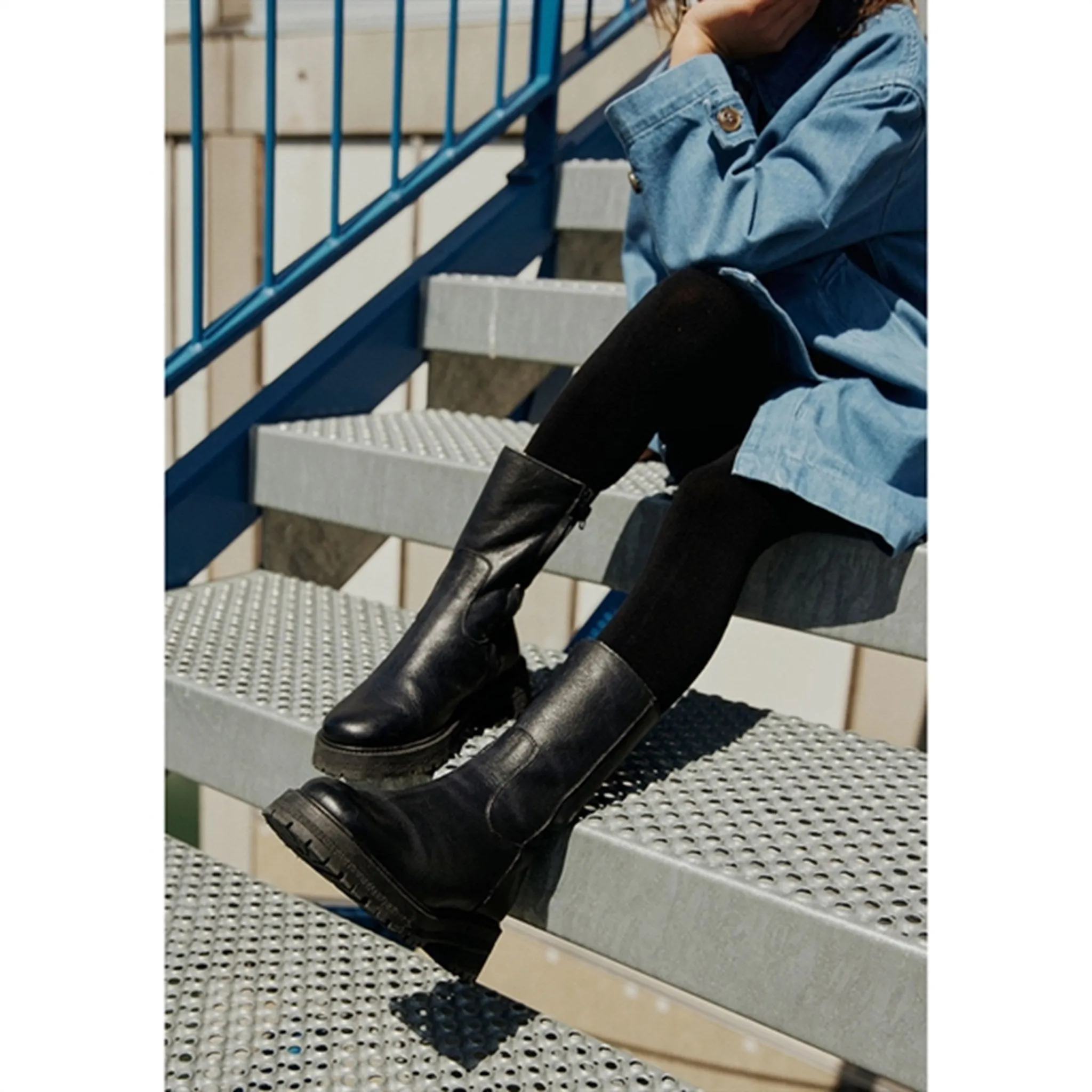 Angulus Mid-Cut Boots With Zipper Black/Black Eco Friendly Tannery