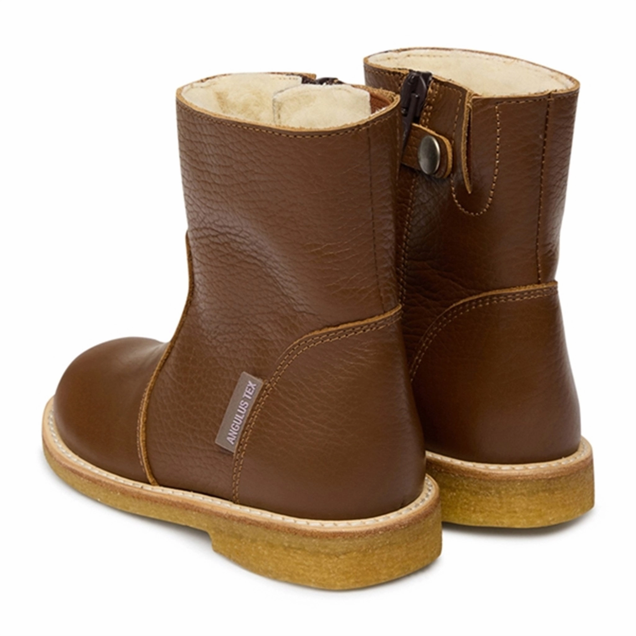 Heavy Weather Puddle Safe Angulus Basic Tex Boots w Zipper Cognac