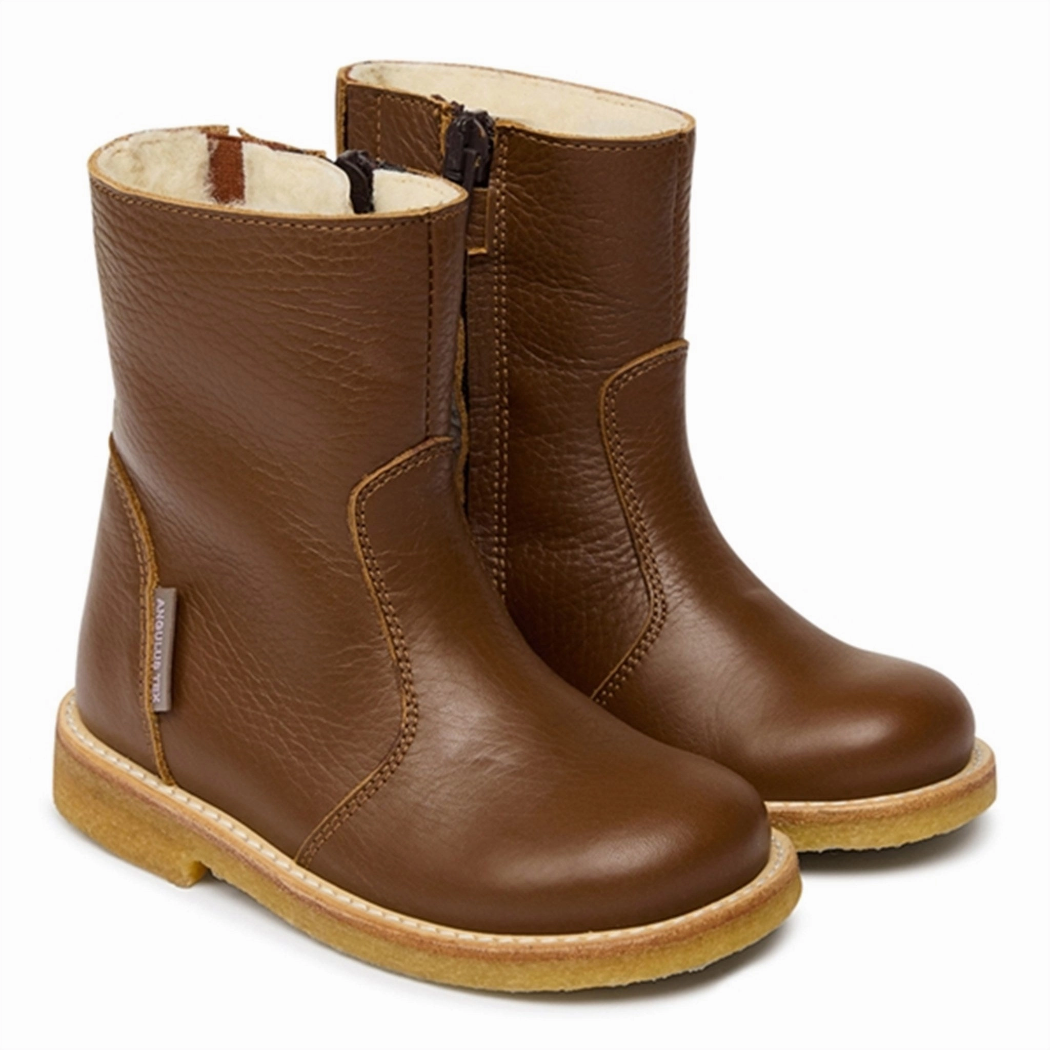 Angulus Basic Tex Boots w Zipper Cognac Rain Friendly