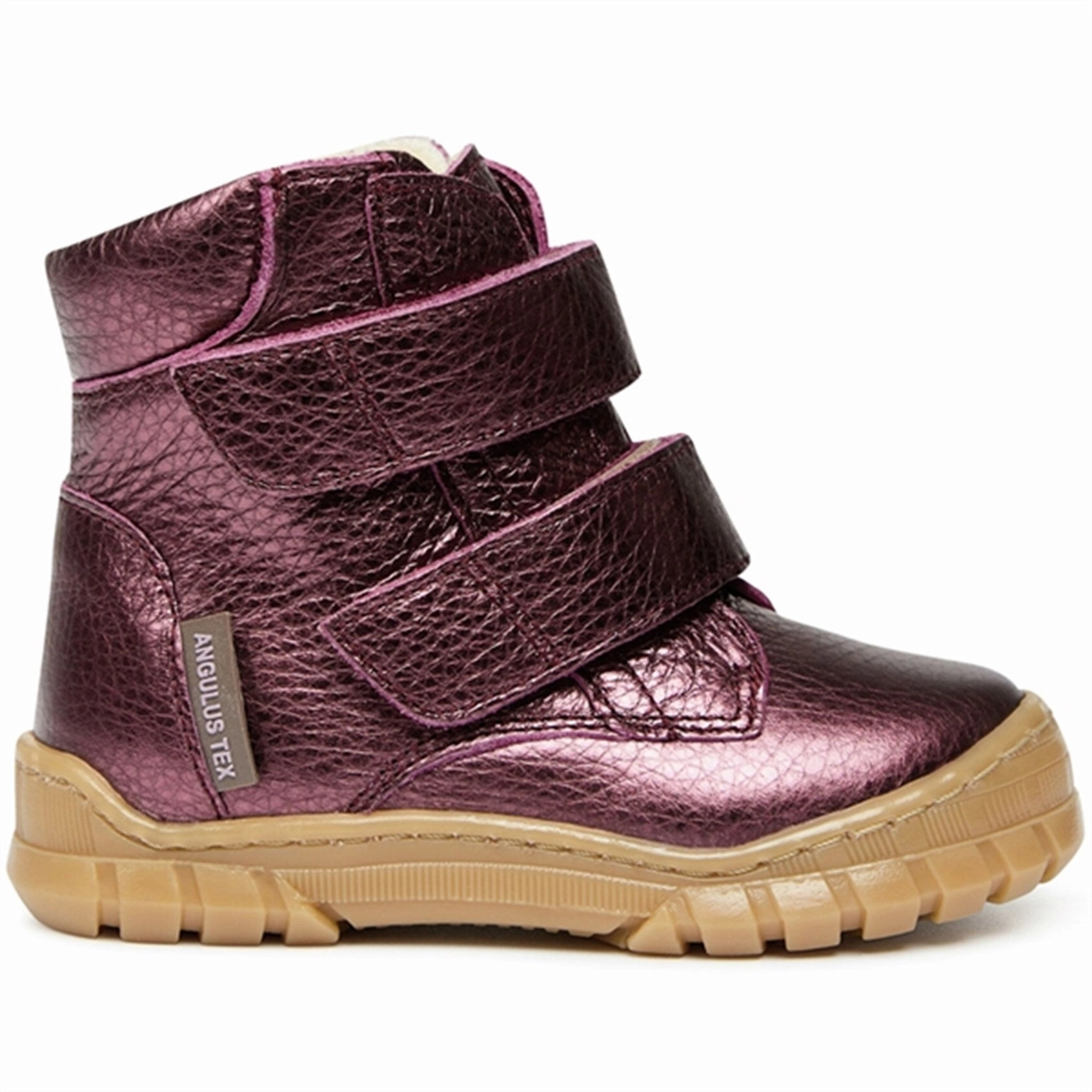 Angulus Beginner Tex Boots w Velcro Plum Shine Urban Casual Odor Control Technology