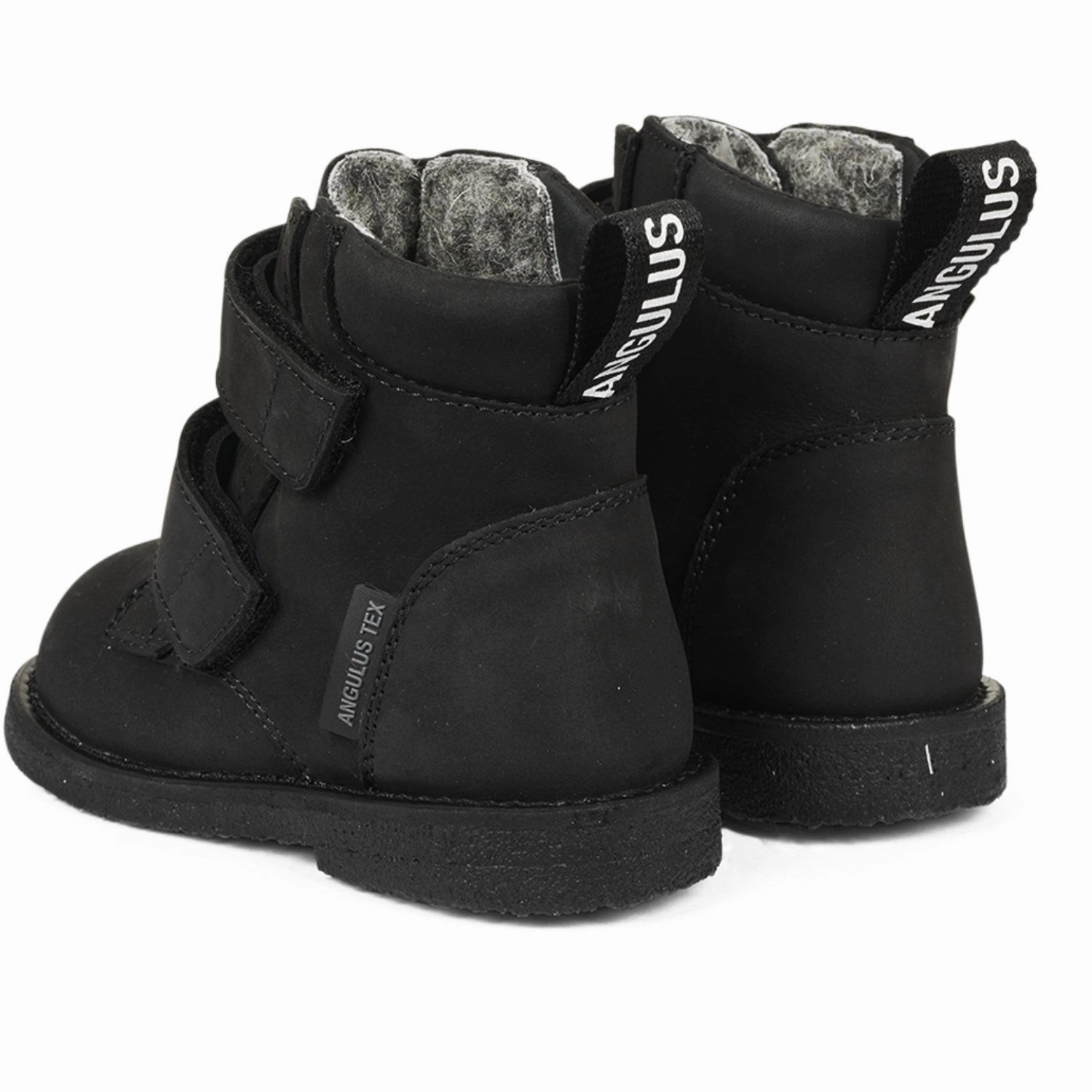 Angulus Black Beginner Tex-Boot Med logo and Velcro Closure Chukka Silhouette Comfortable Posture