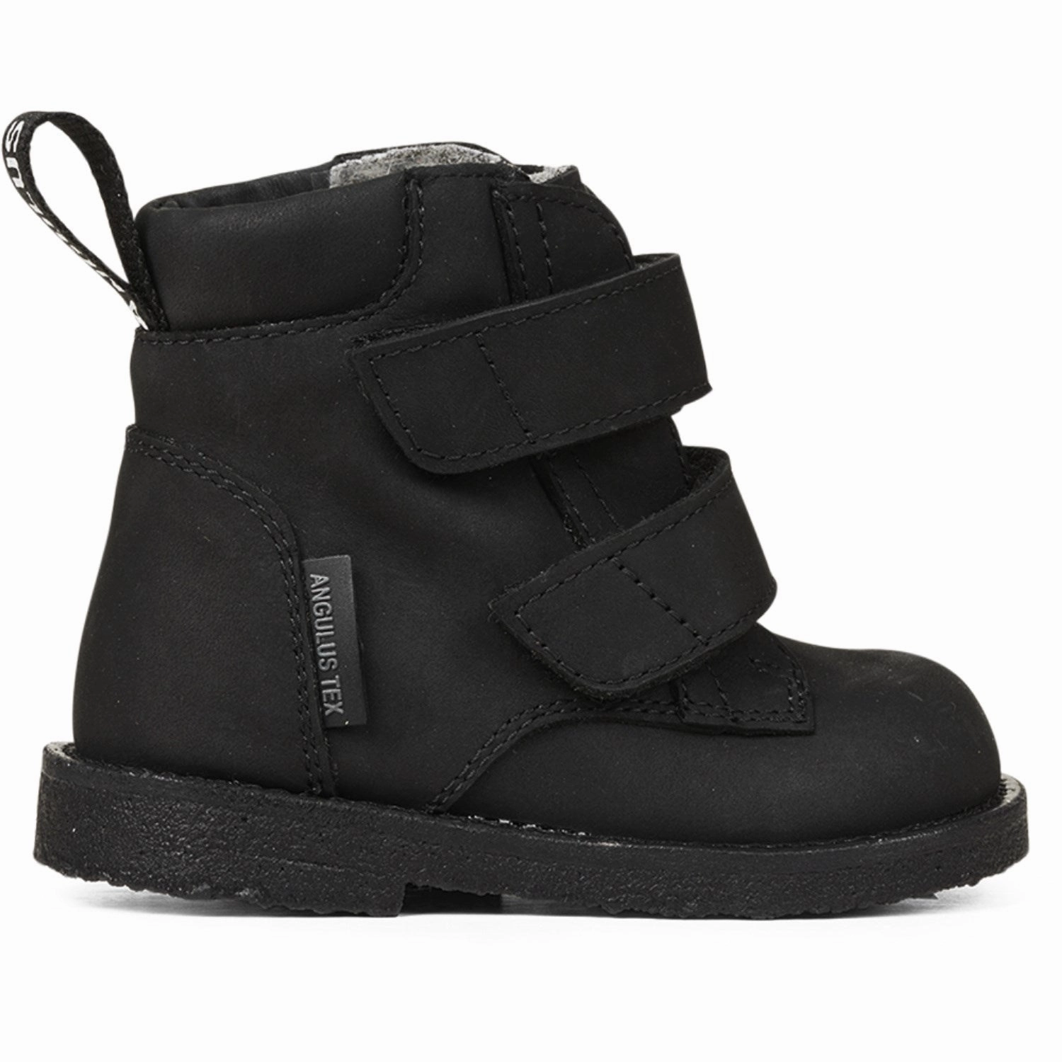 Waterproof Weekend Wanderer Angulus Black Beginner Tex-Boot Med logo and Velcro Closure