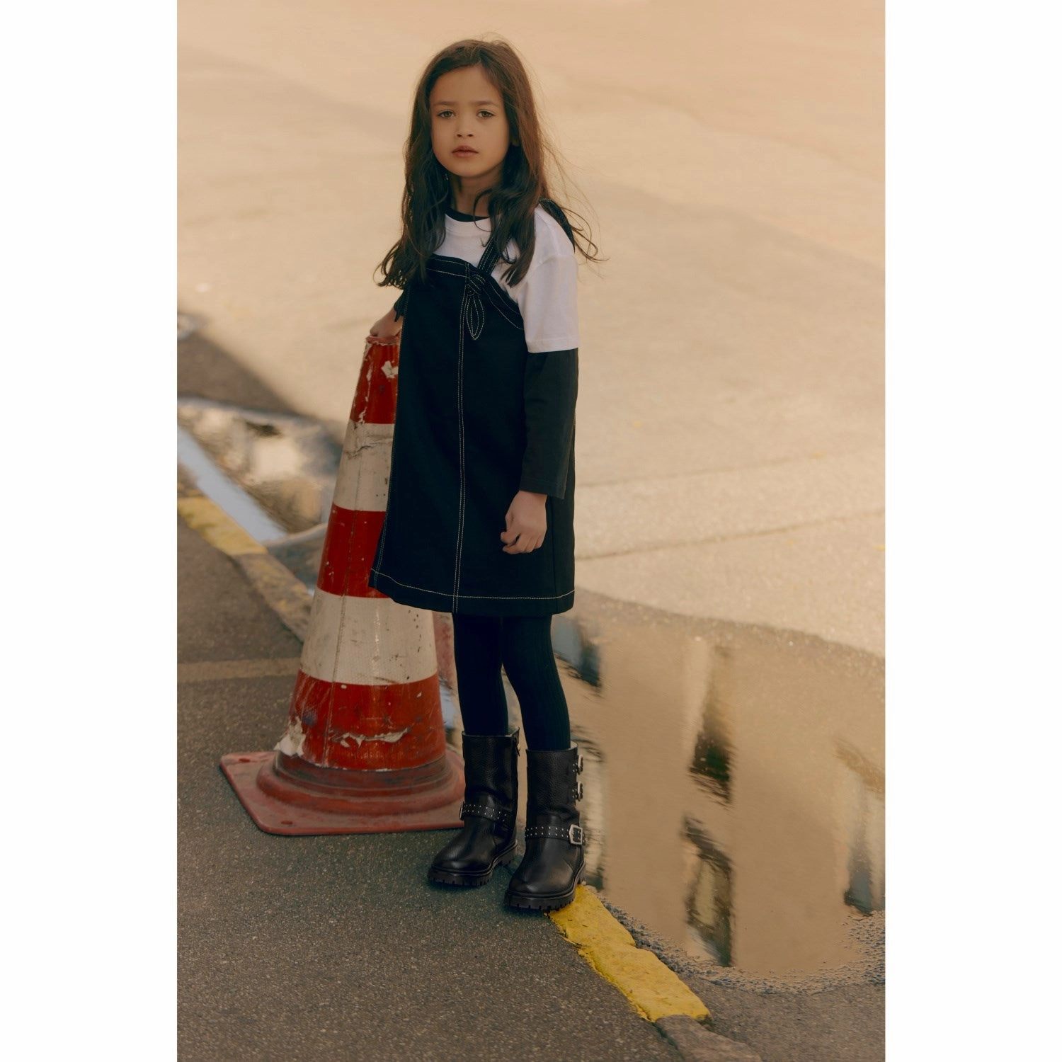 Outdoor Chore Angulus Black Tex boot with rivets, buckles and zipper