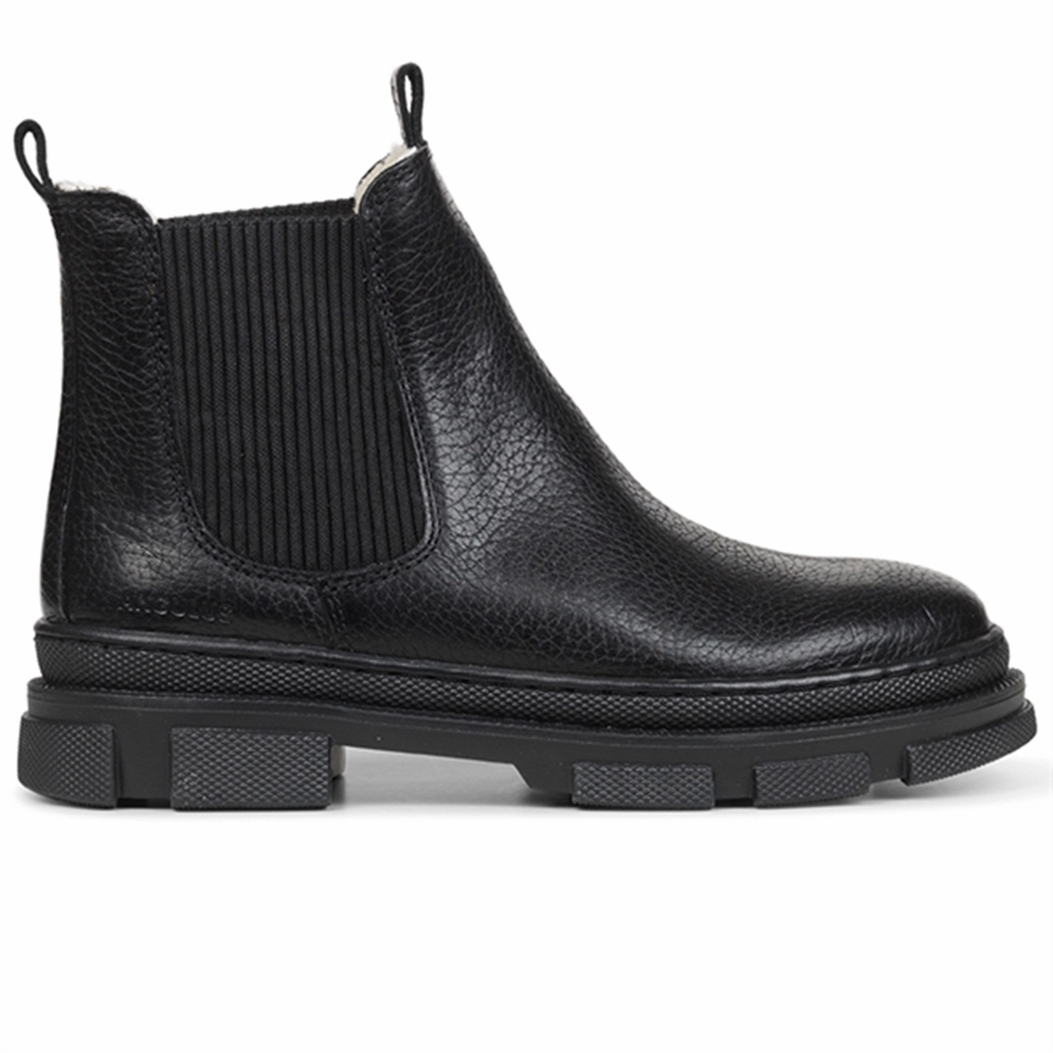 Angulus Boots w Elastic and Wool Lining Black/Black Flat Sole