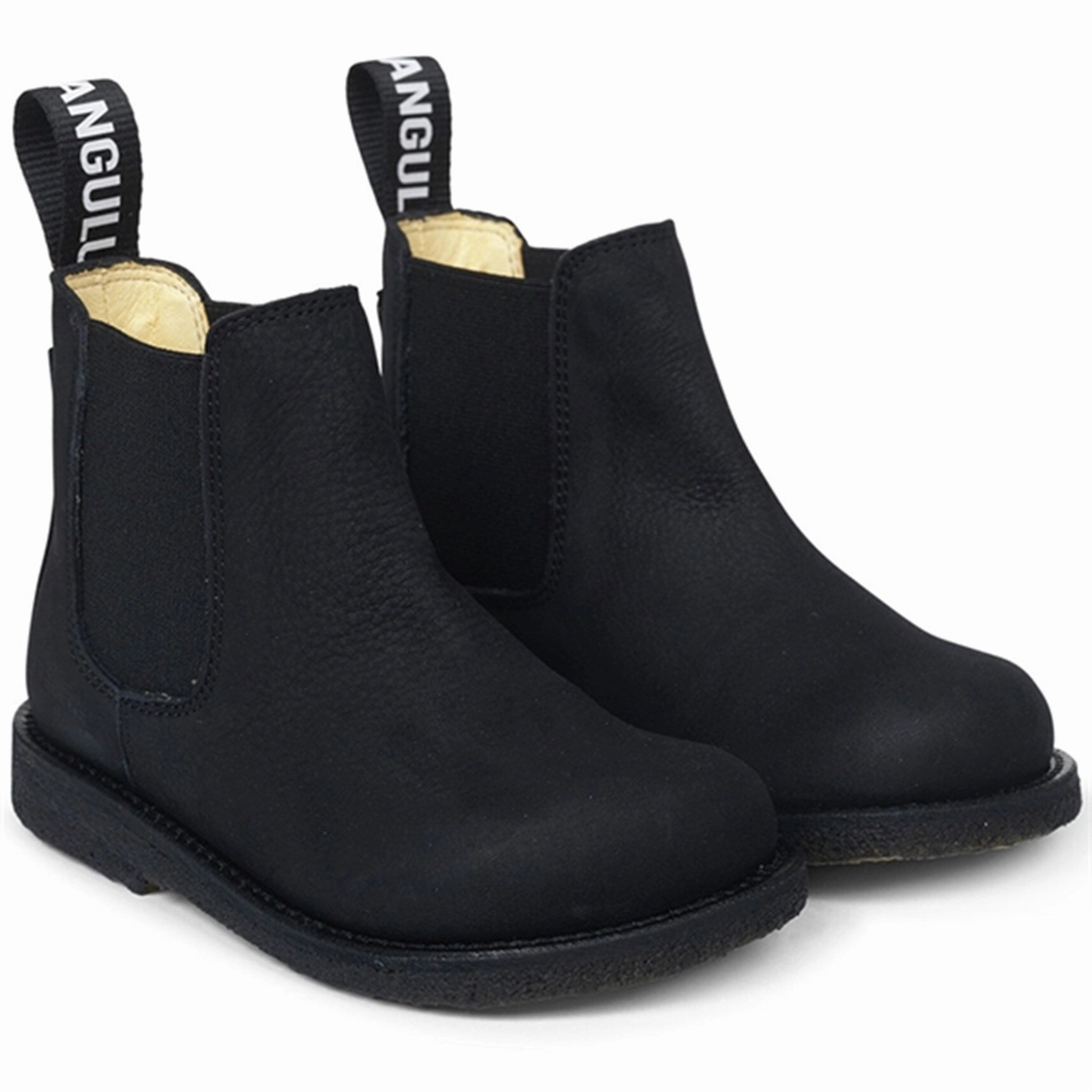 Skin Hug Angulus Chelsea Boots with Elastic Black