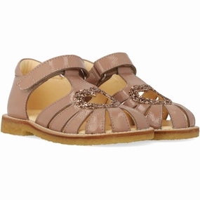 Thermoplastic Durable Frame Mesh Angulus Clay/Clay Glitter Hjertesandal Med Glitter Hjerte