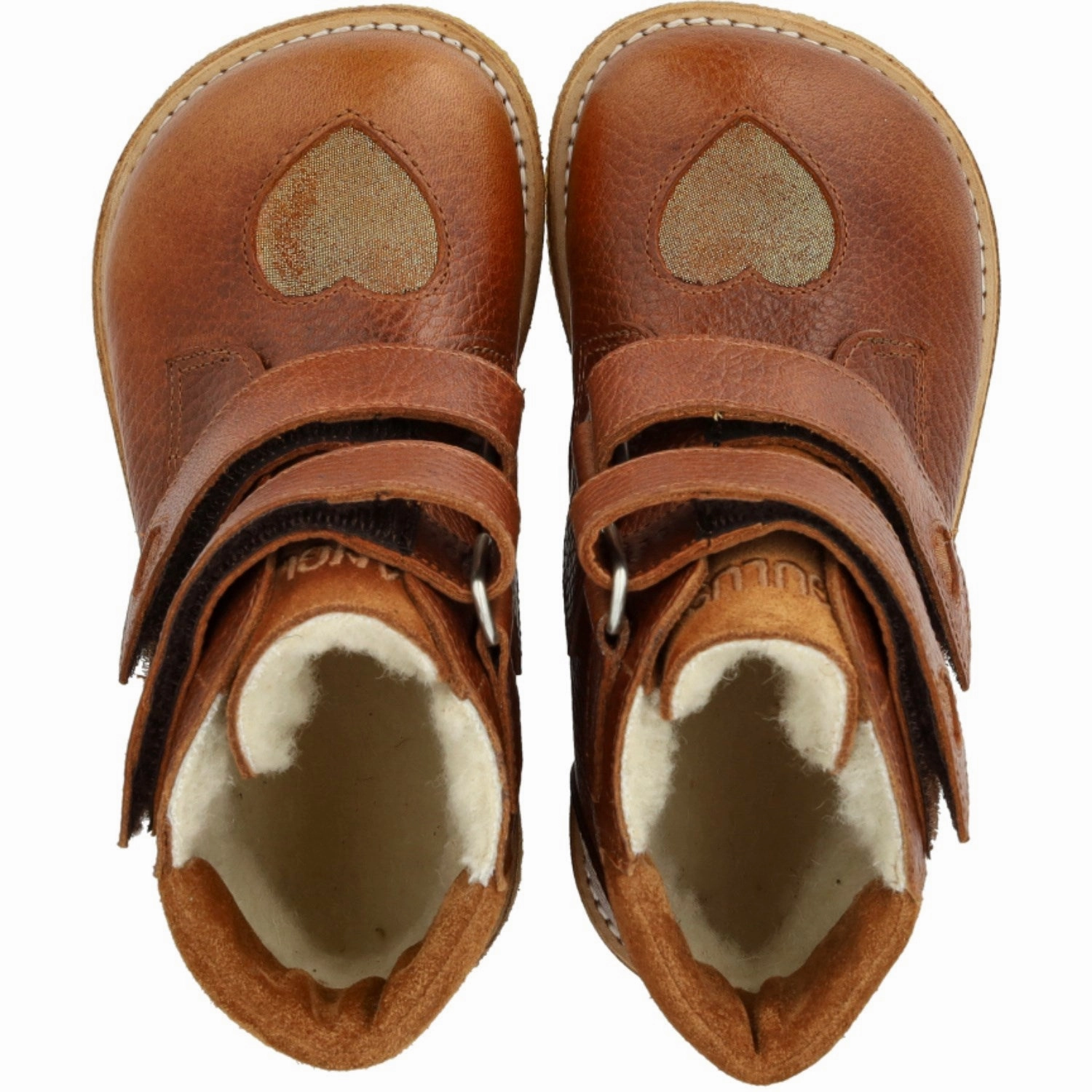 Angulus Cognac/Cognac Glitter/Mustard TEX Boot with Sparkling Glitter Hearts Hiking Enthusiast