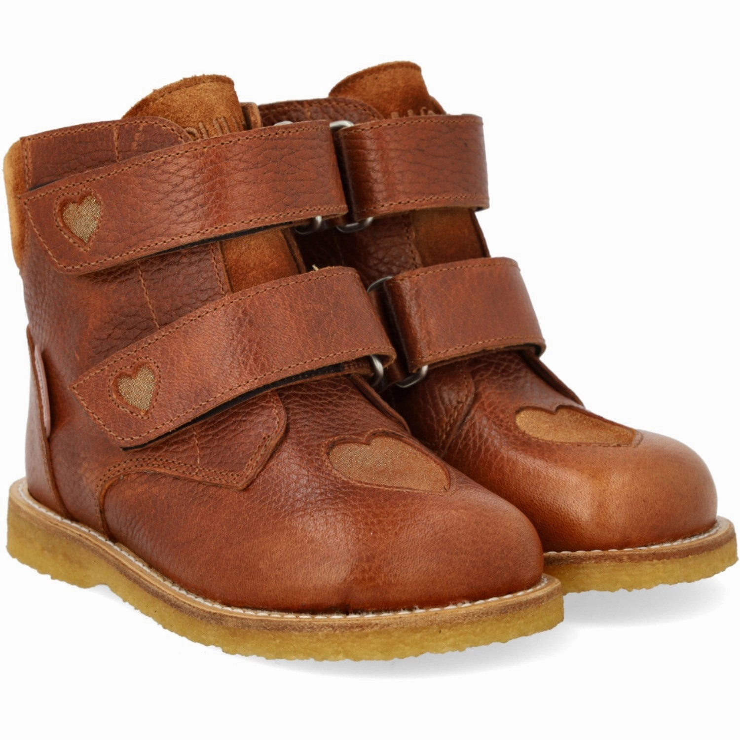 Waterproof Feature Angulus Cognac/Cognac Glitter/Mustard TEX Boot with Sparkling Glitter Hearts