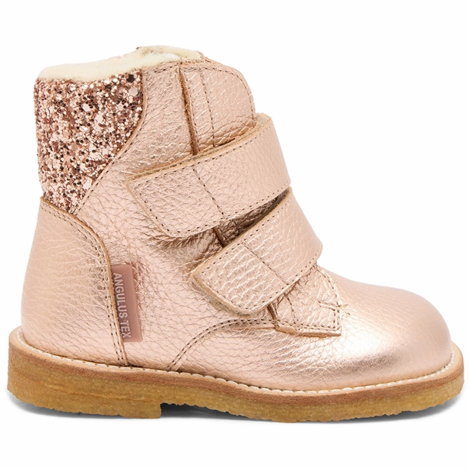 Angulus Copper/Maple Glitter Tex-Boot Med Glitter Og Velcro Closure Insulated Hiking Trails