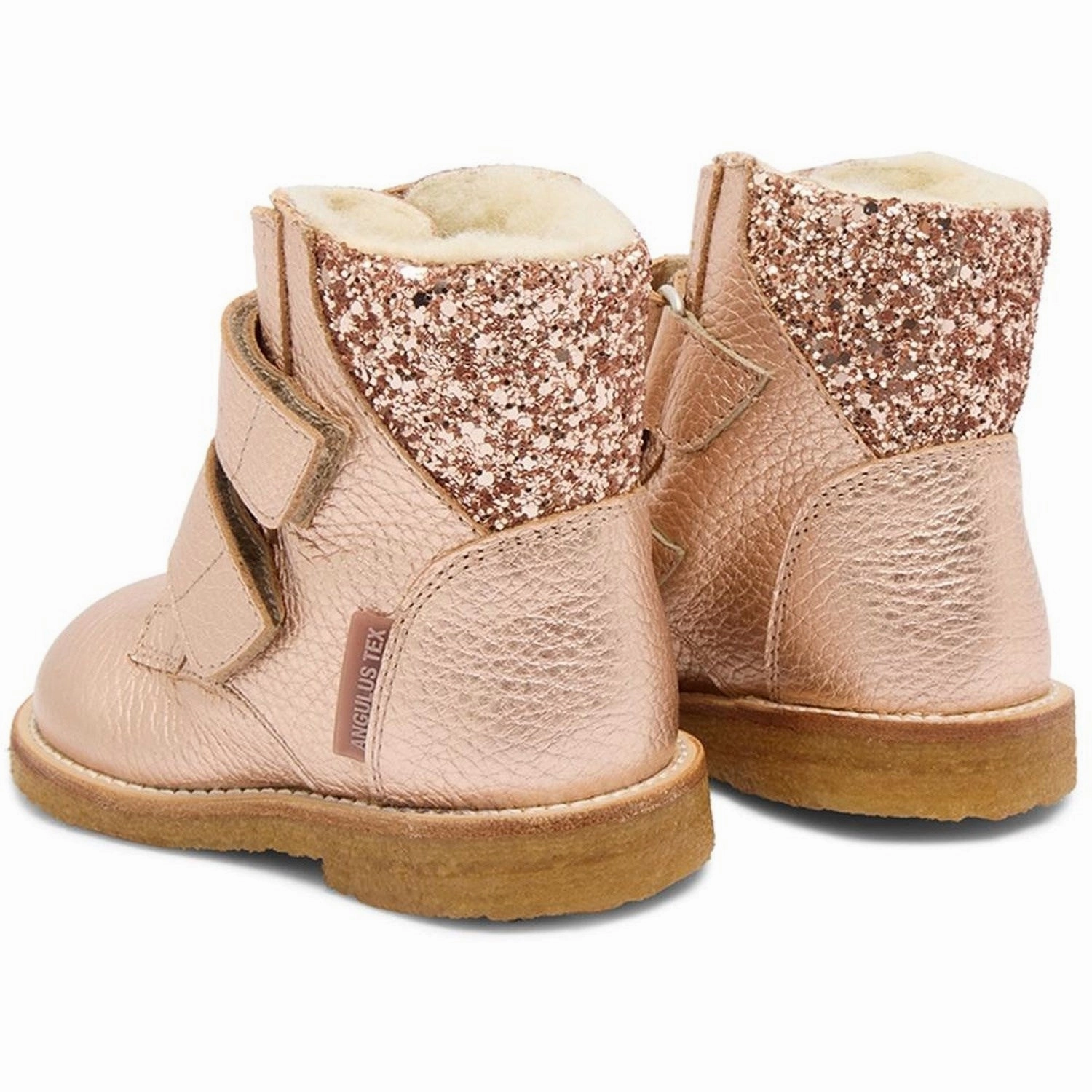Angulus Copper/Maple Glitter Tex-Boot Med Glitter Og Velcro Closure Casual Elegance Flexible Frame All Day Worker