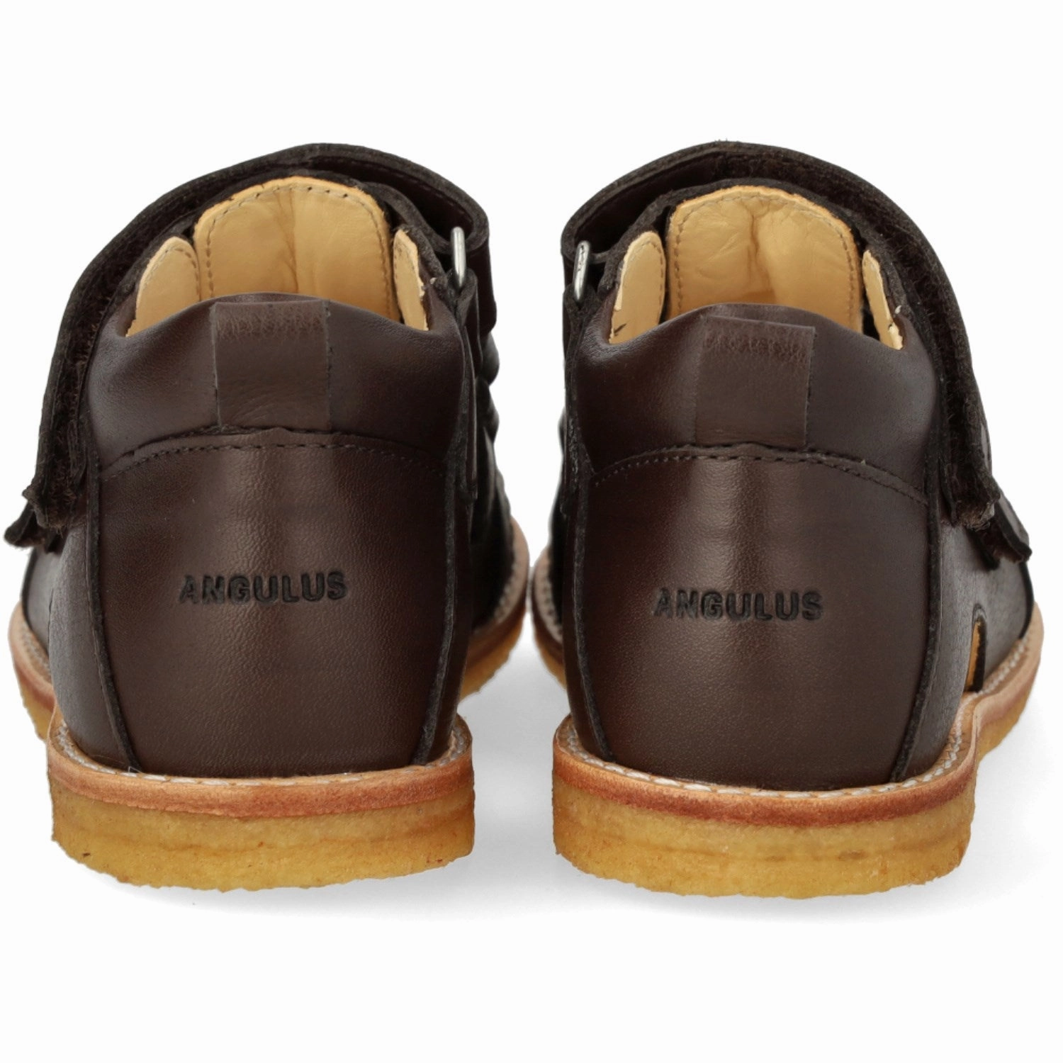 Angulus Dark Brown Beginner Sandal Med Velcro Closure Soft Cushioned Footwear Casual Beach Sandals