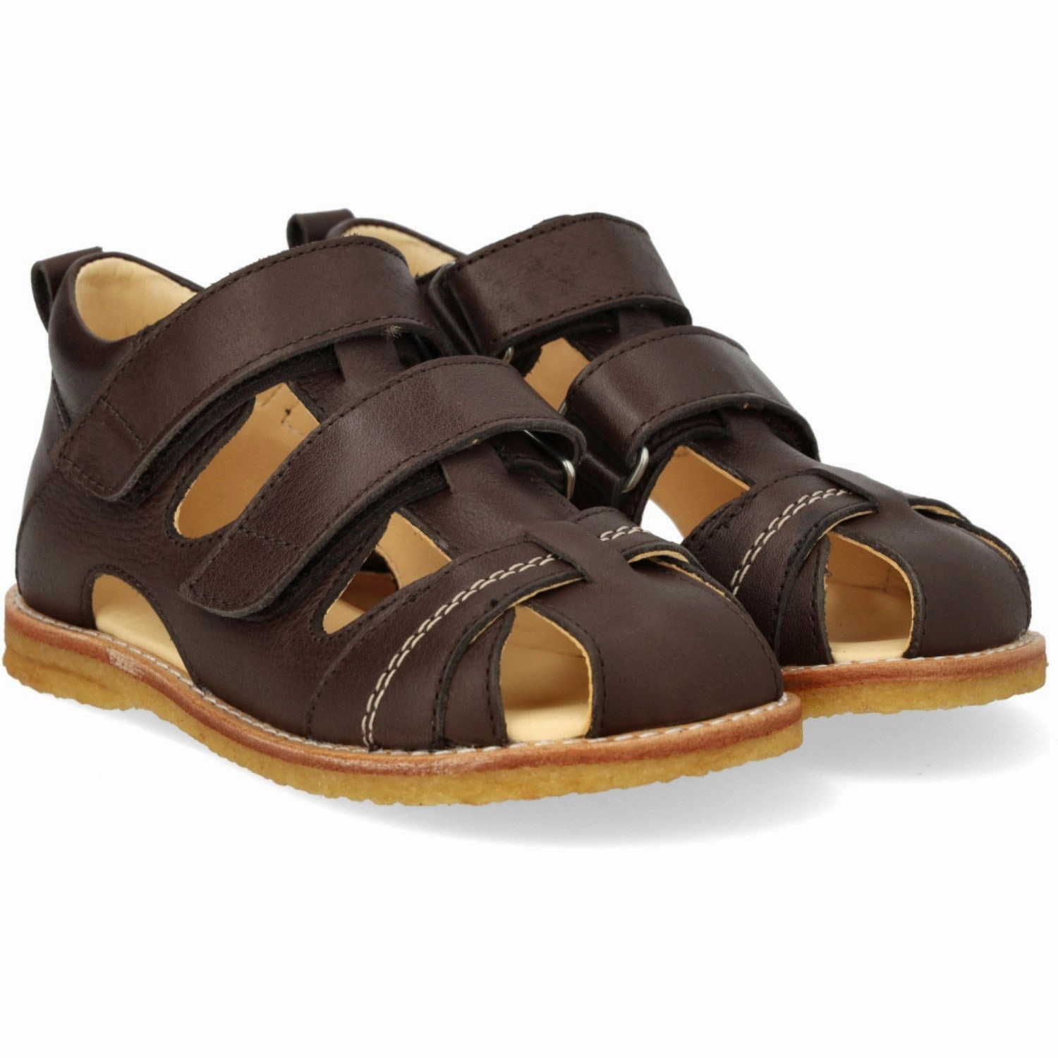 Anti Slip Traction Angulus Dark Brown Beginner Sandal Med Velcro Closure
