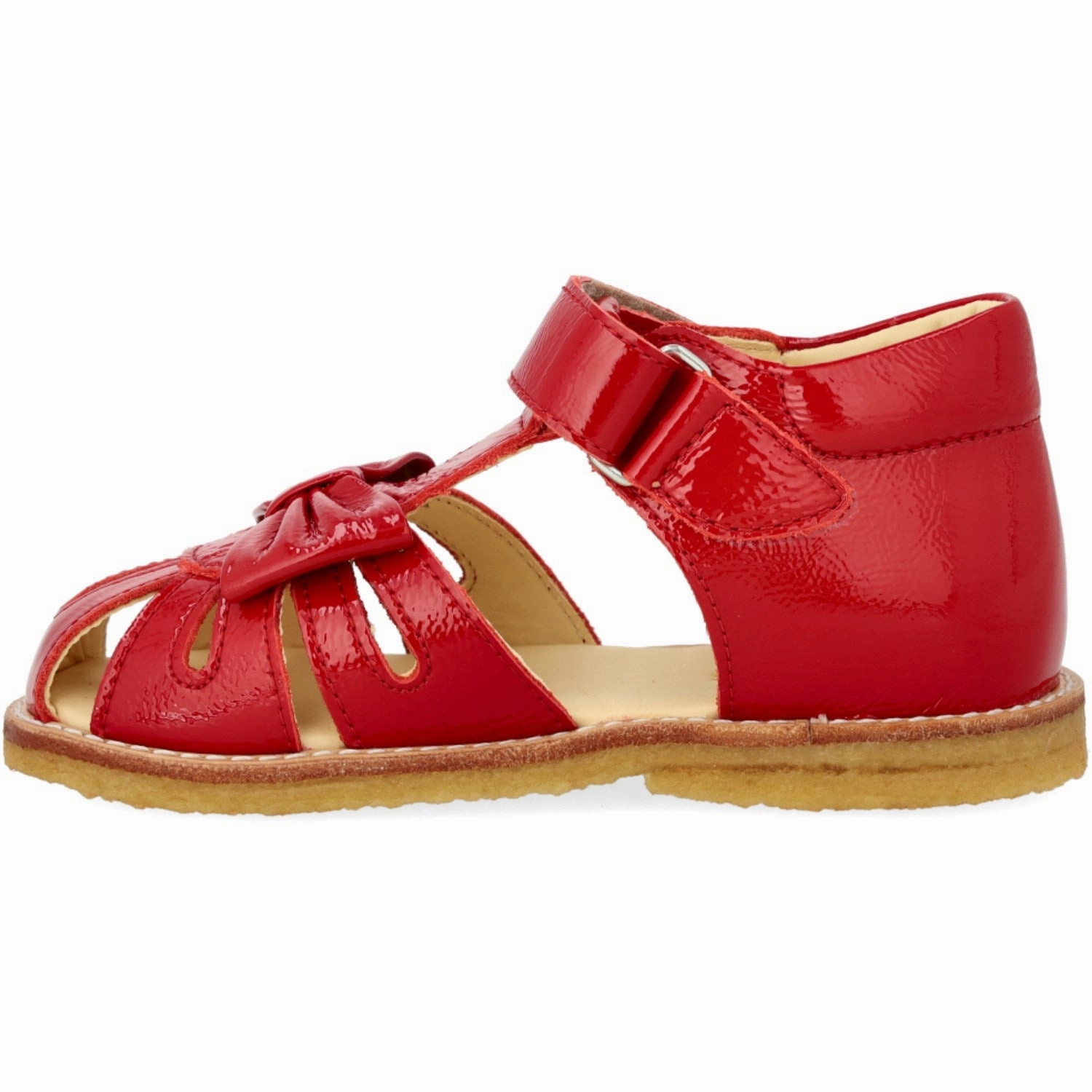 Angulus Dark Red Beginner Sandal with Bow and Velcro Closure Breathable Sandals