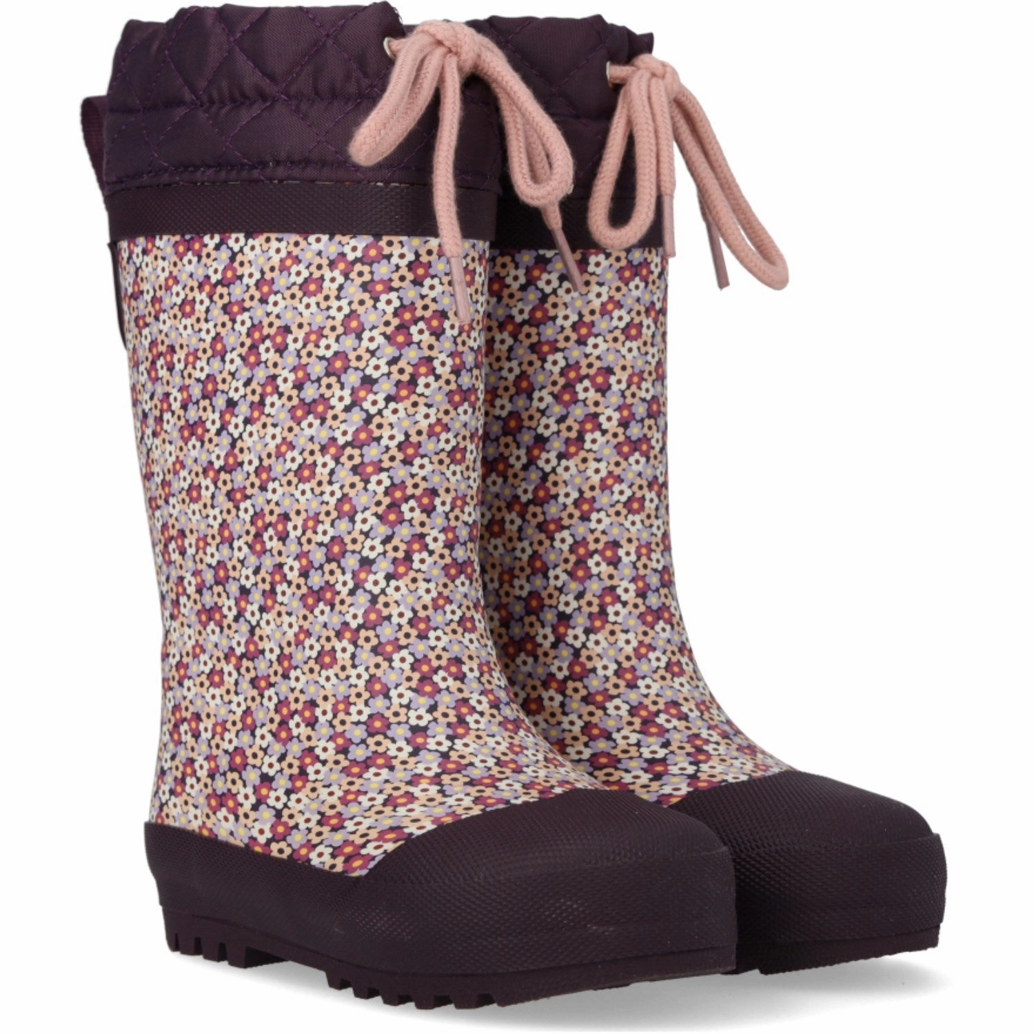 Trail Friendly Eco Friendly Tannery Angulus Flowers/Aubergine Rubber Boot Med Woolfor