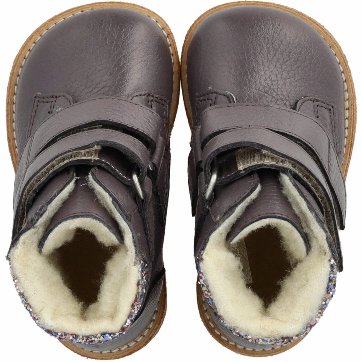 Angulus Lavender/Pastel Multi Glitter TEX Boot with Glitter and Velcro Closure Thermal Core City Walking Brown Earth