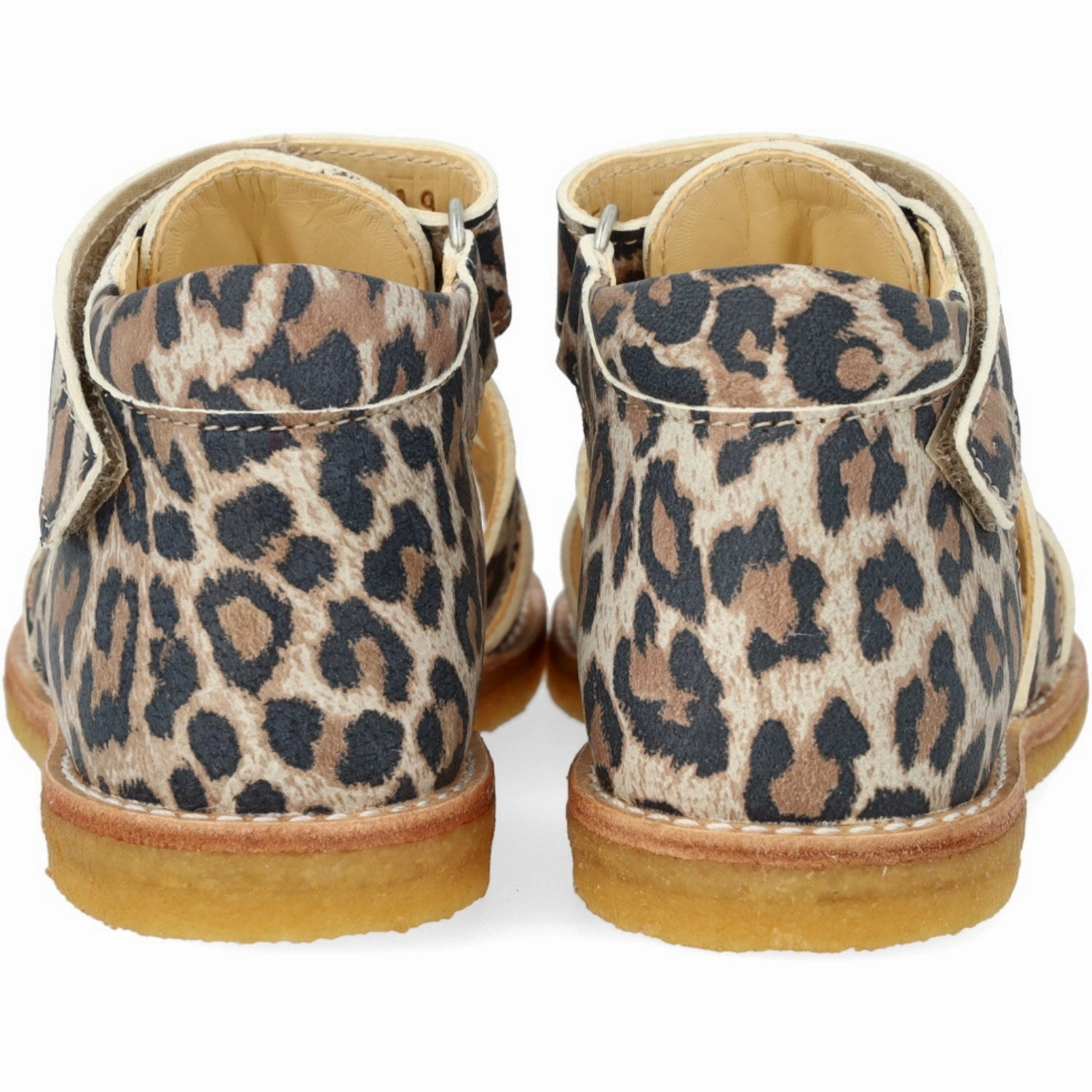 Angulus Leopard suede Beginner Sandal Med Velcro Closure slip resistant texture