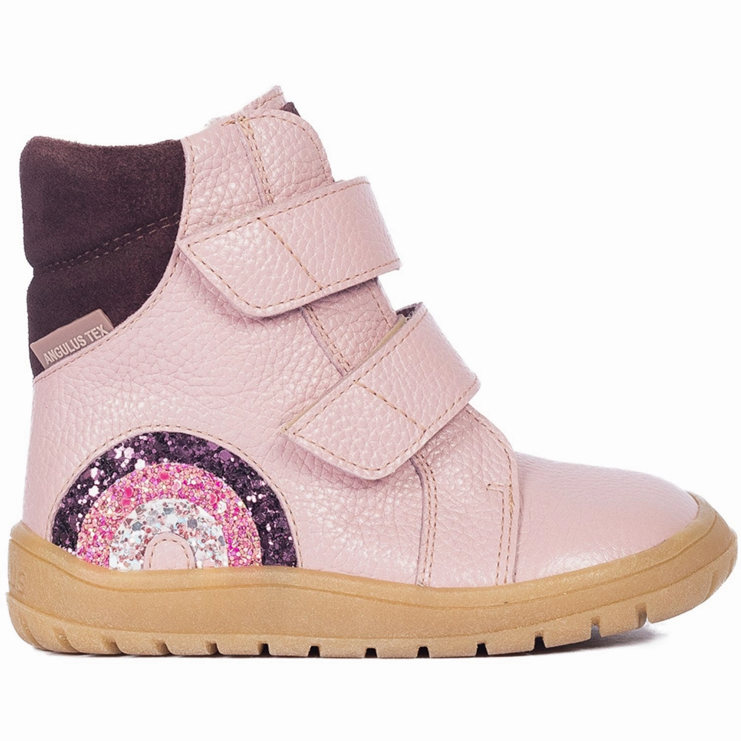 Angulus Mauve/Dusty Aubergine Tex-Boot Med Funklende Glitterregnbue Leopard Tone High-traction