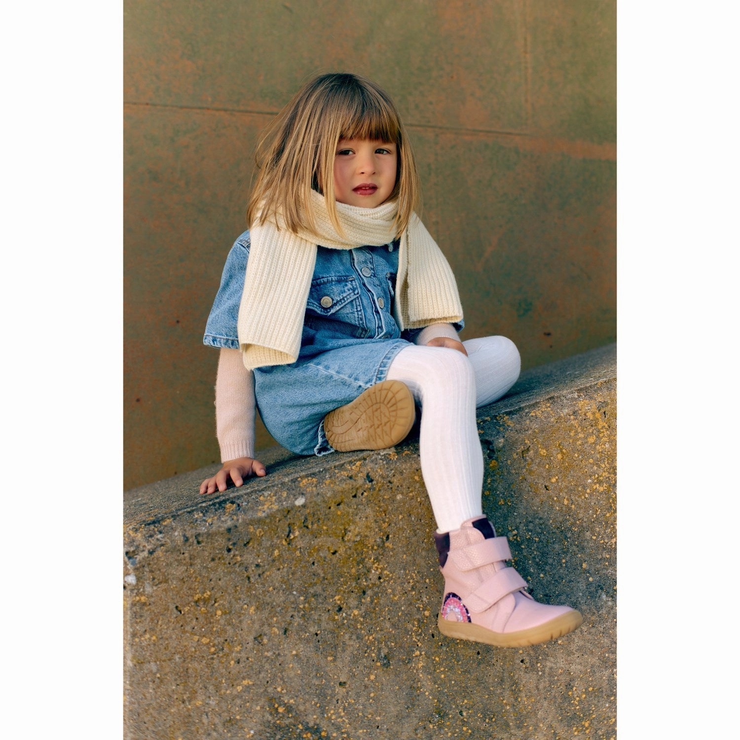 Angulus Mauve/Dusty Aubergine Tex-Boot Med Funklende Glitterregnbue Zip Fast