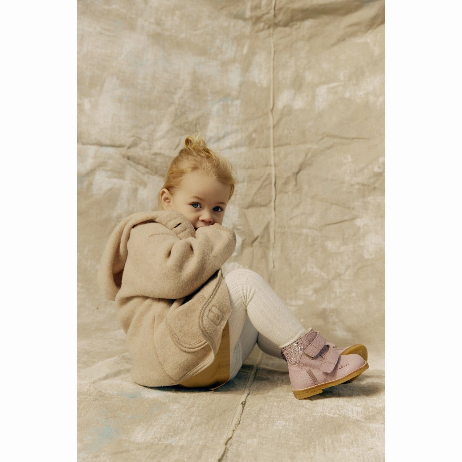 Shock Absorbing Rough Terrain Ready Use Angulus Mauve/Mauve Glitter Tex-Boot Med Glitter Og Velcro Closure