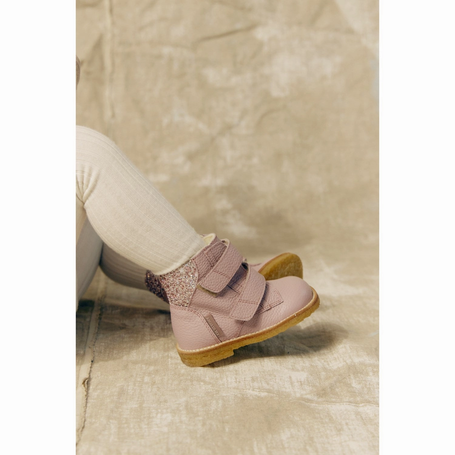 Urban Utility Shock absorption Angulus Mauve/Mauve Glitter Tex-Boot Med Glitter Og Velcro Closure