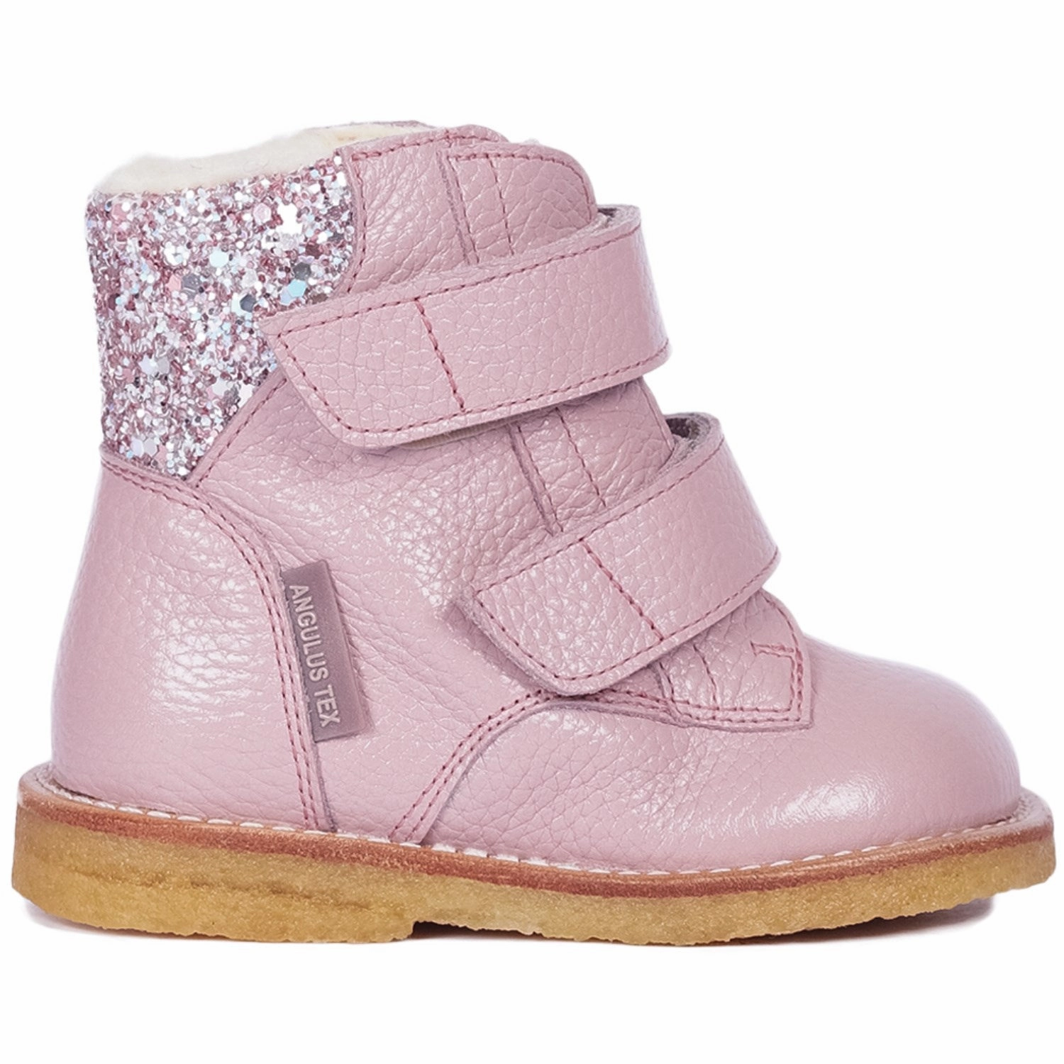 Angulus Mauve/Mauve Glitter Tex-Boot Med Glitter Og Velcro Closure Impact Guard