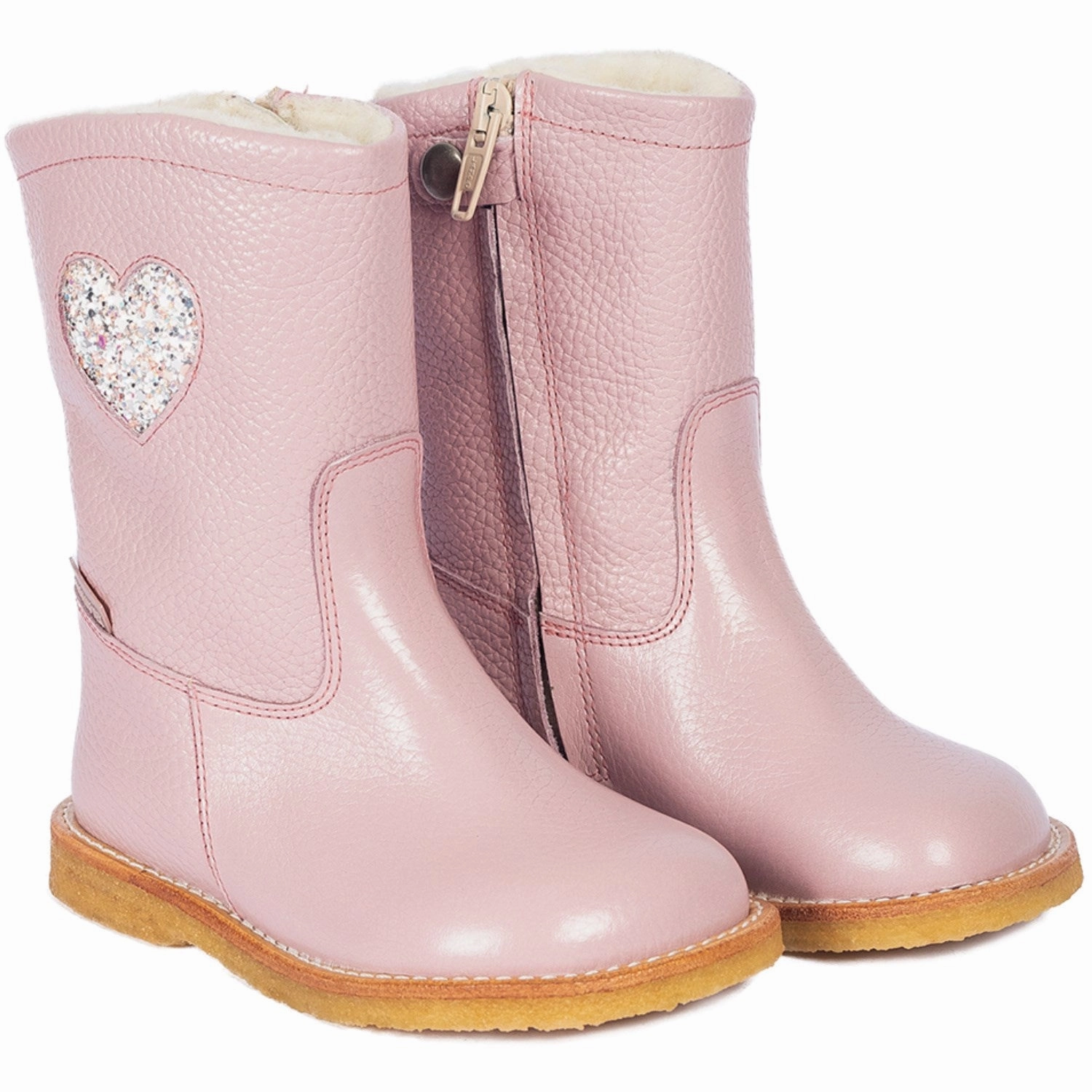 Eco Material Backcountry Camper Angulus Mauve/Mauve Glitter Tex-Boot Med Hjerte Og Zipthrough