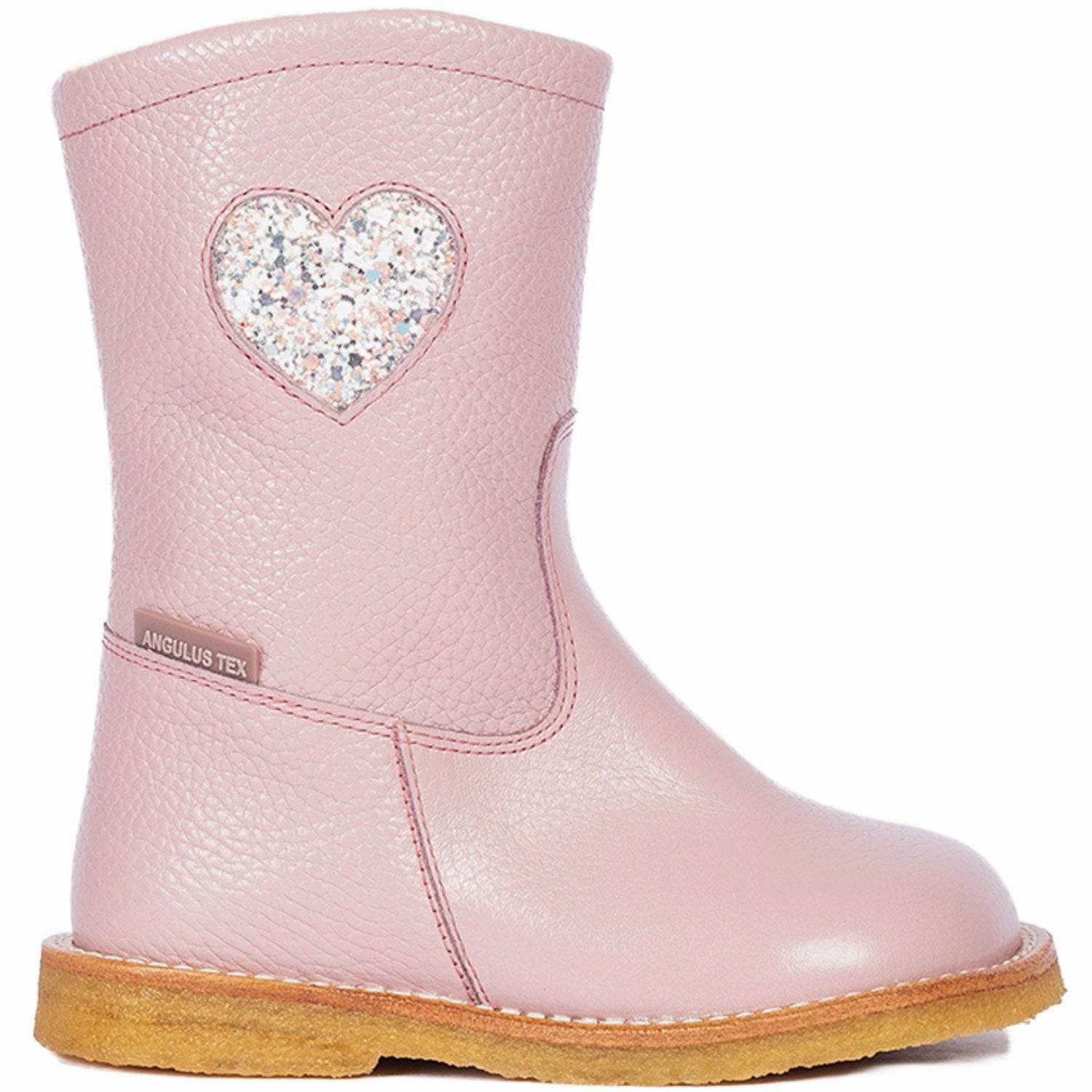 Fire Side Angulus Mauve/Mauve Glitter Tex-Boot Med Hjerte Og Zipthrough