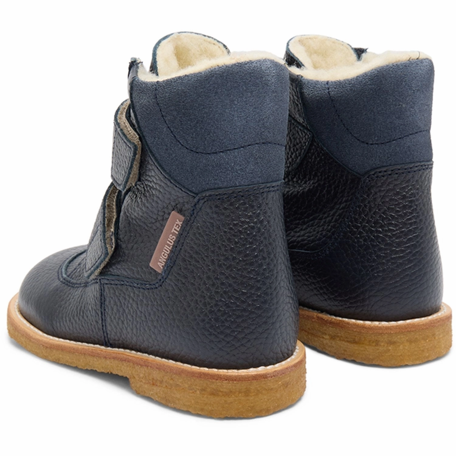Angulus Navy/Blue FAnd Tex-Boot Med Velcro Closure Comfort Lining Snowy Path Rubber Compound Outsole