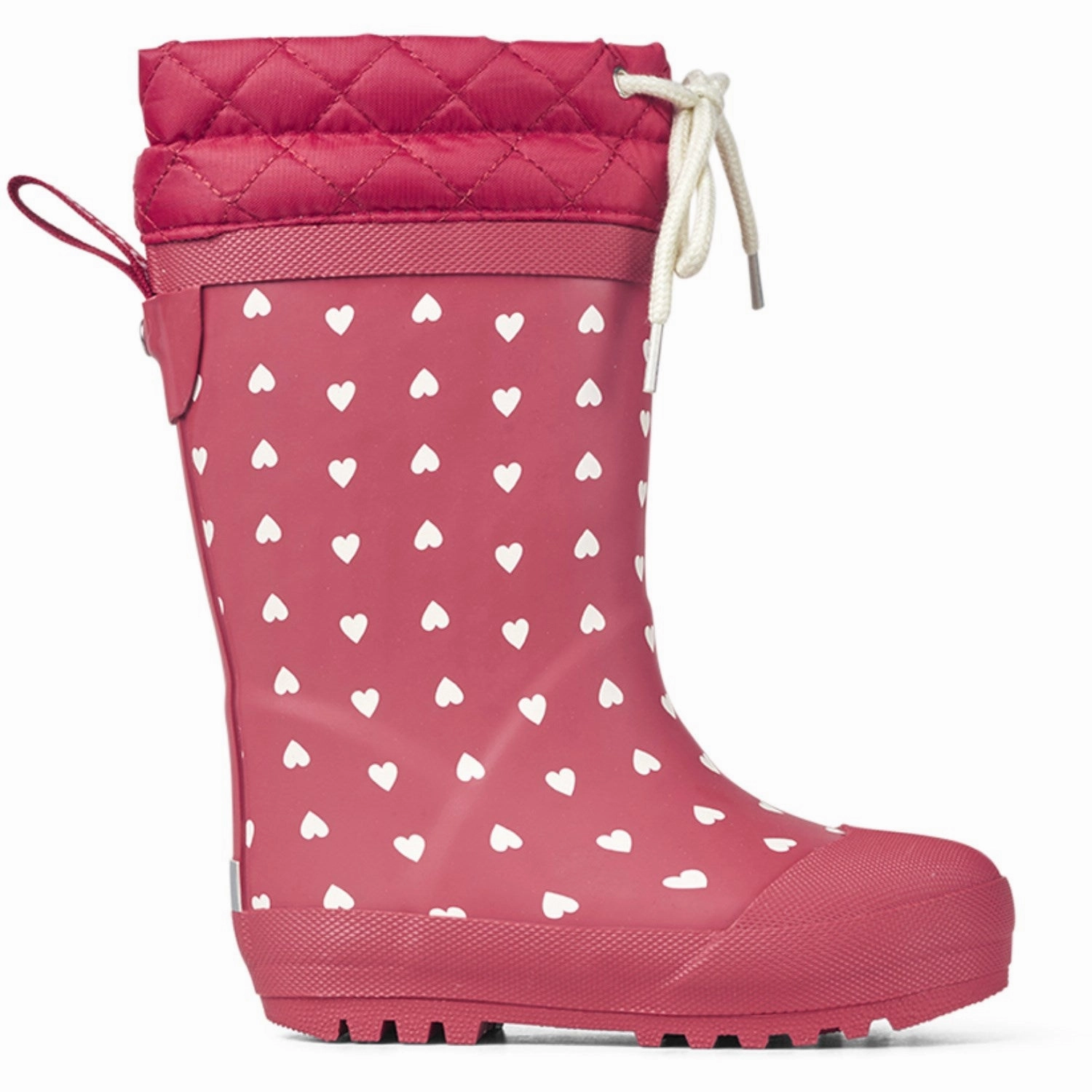 Fashionable Utility Angulus Red Hearts Print Rubber Boot