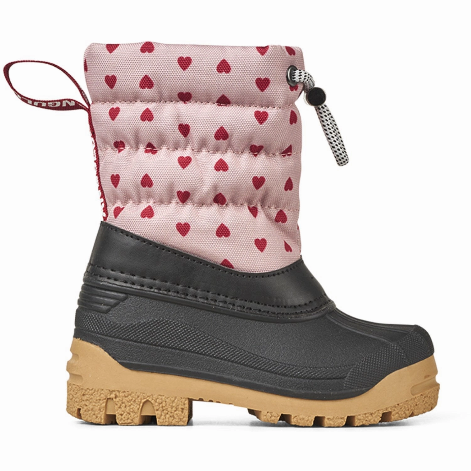 High Traction All Day Worker Angulus Rose Hearts Print Thermal-Boot Med Woolfoer