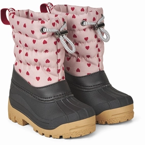 Smooth Surface Angulus Rose Hearts Print Thermal-Boot Med Woolfoer